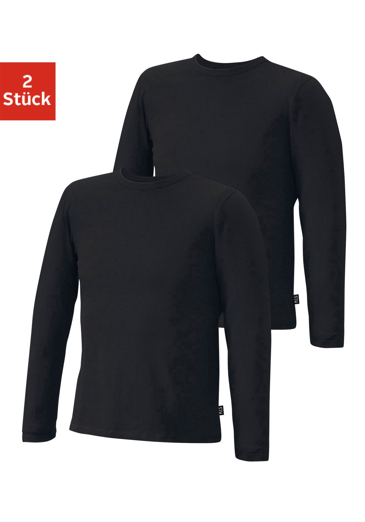 Image of H.I.S Langarmshirt, (Packung, 2er-Pack), aus Baumwolle perfekt als Unterziehshirt bei Ackermann Versand Schweiz