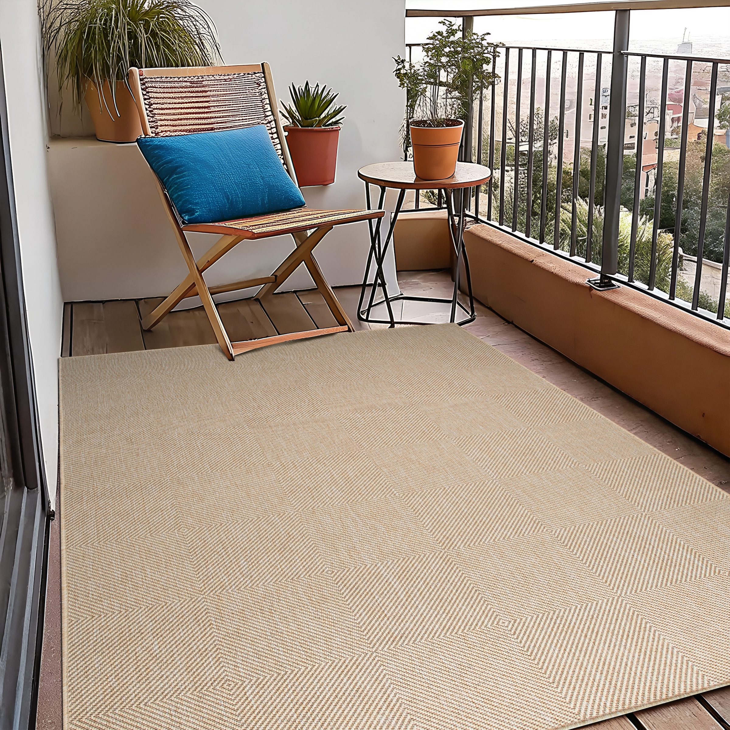 GOODproduct Teppich »Anna, auch als Läufer erhältlich« rechteckig 3 mm Höhe In- und Outdoor geeignet, Sisal-Optik, Wetterfest & UV-beständig
