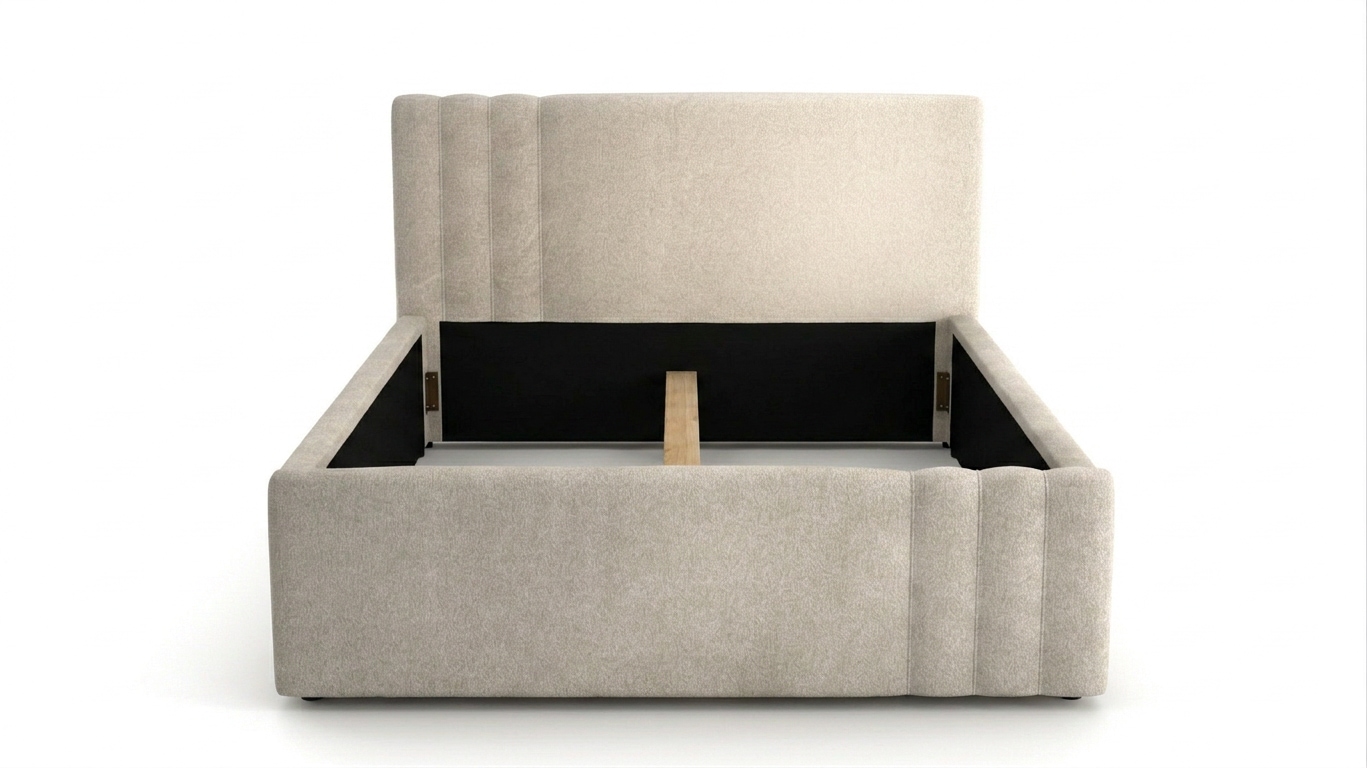 Home affaire Polsterbett »AESSIA in 2 Breiten- 160 und 180 cm, mit/ohne Bettkasten, Chenille« Stauraumbett, gepolstertes Kopfteil, ohne Matratze, modernes Design