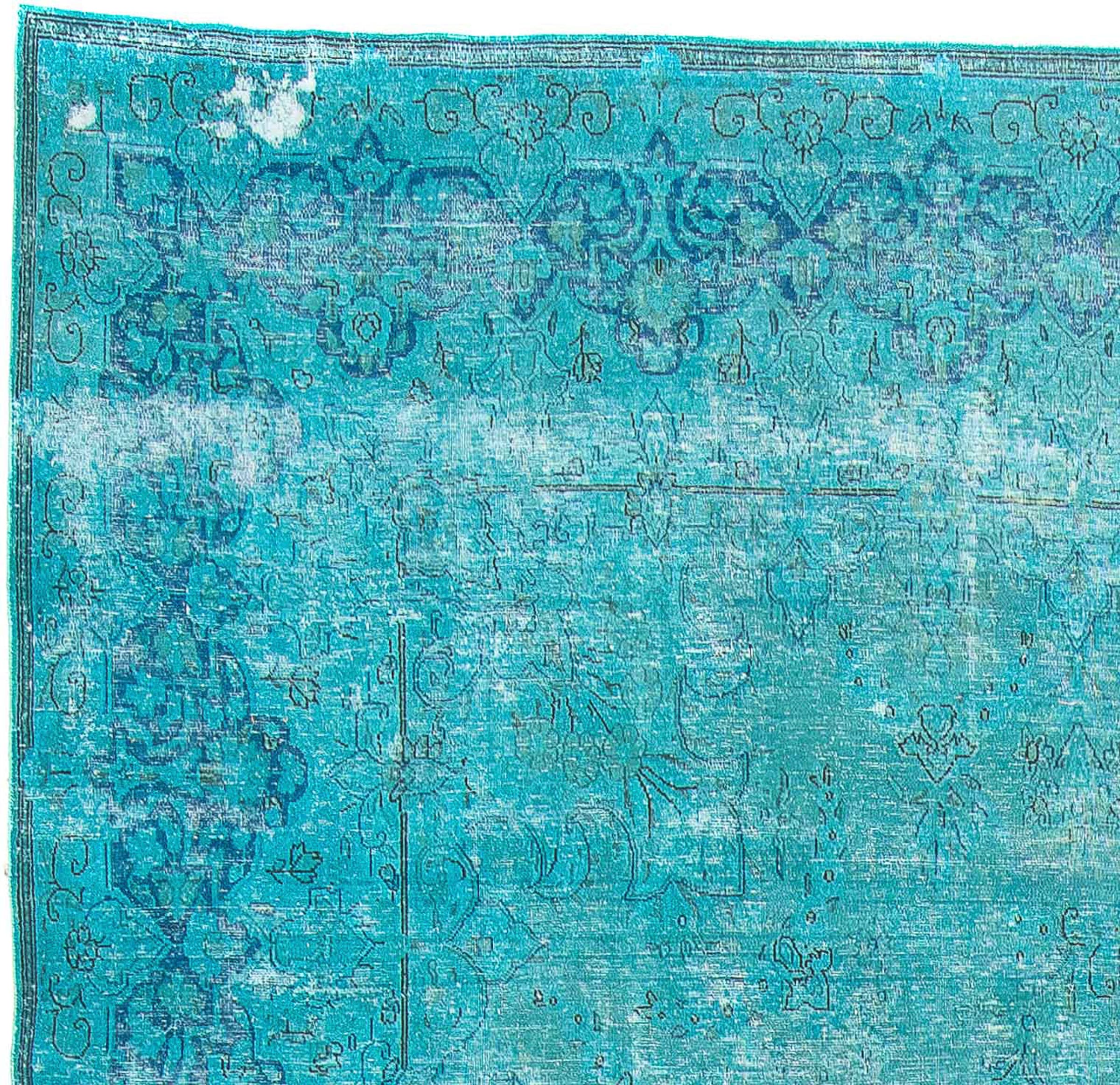 morgenland Teppich »Vintage - 395 x 295 cm - blau«, rechteckig, Wohnzimmer, Handgeknüpft, Einzelstück mit Zertifikat
