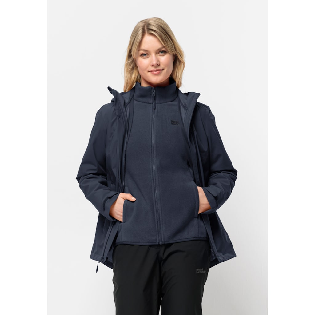 Jack Wolfskin 3-in-1-Funktionsjacke »MOONRISE 3IN1 JKT W«, (2 teilig), mit Kapuze