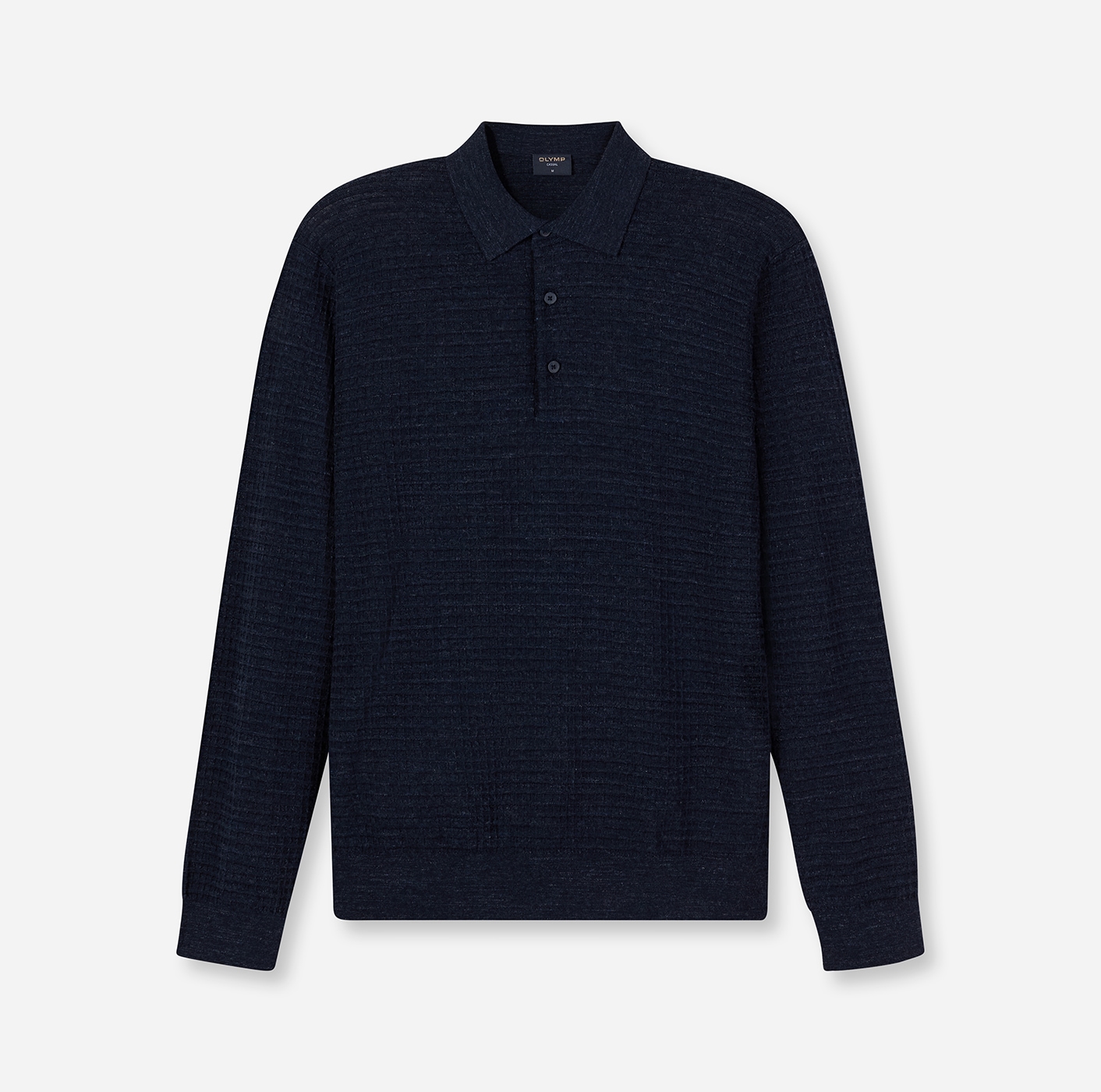 OLYMP Pull à col polo strukturiert, normale Passform