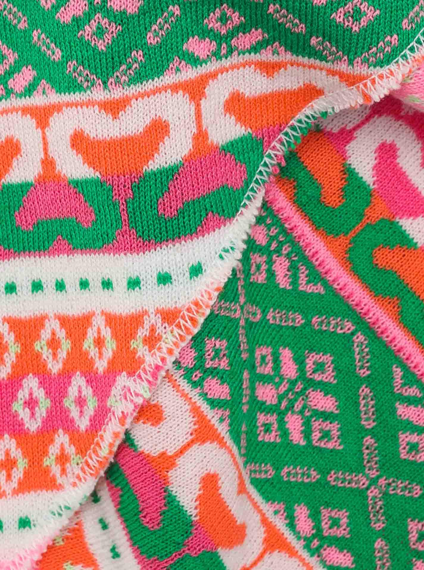 Zwillingsherz Foulard triangulaire »"Maralda"« farbenfrohes Muster, wärmend, Strick