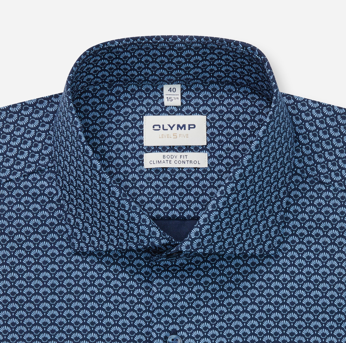 OLYMP Chemise à manches longues »24/Seven - Level Five« gemustert, body fit, Kentkragen, Businesshemd, Climate Control