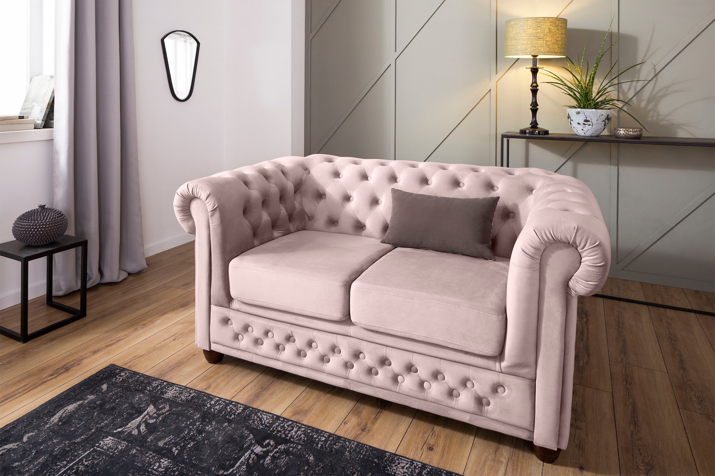 Home affaire Canapé Chesterfield »New Castle« mit hochwertiger Knopfheftung in Chesterfield-Design, B/T/H: 148/86/72