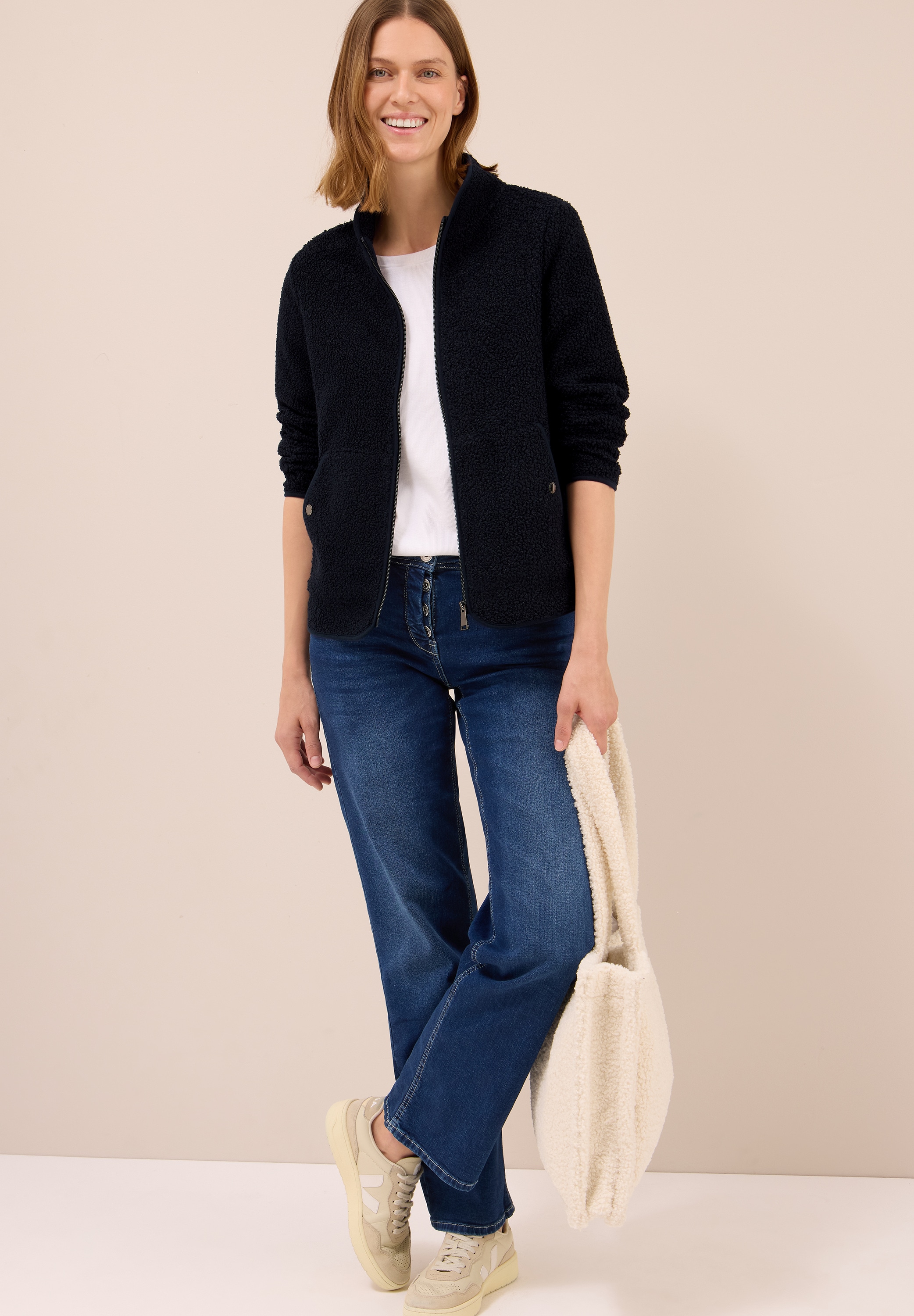 Cecil Sweatjacke mit Stehkragen