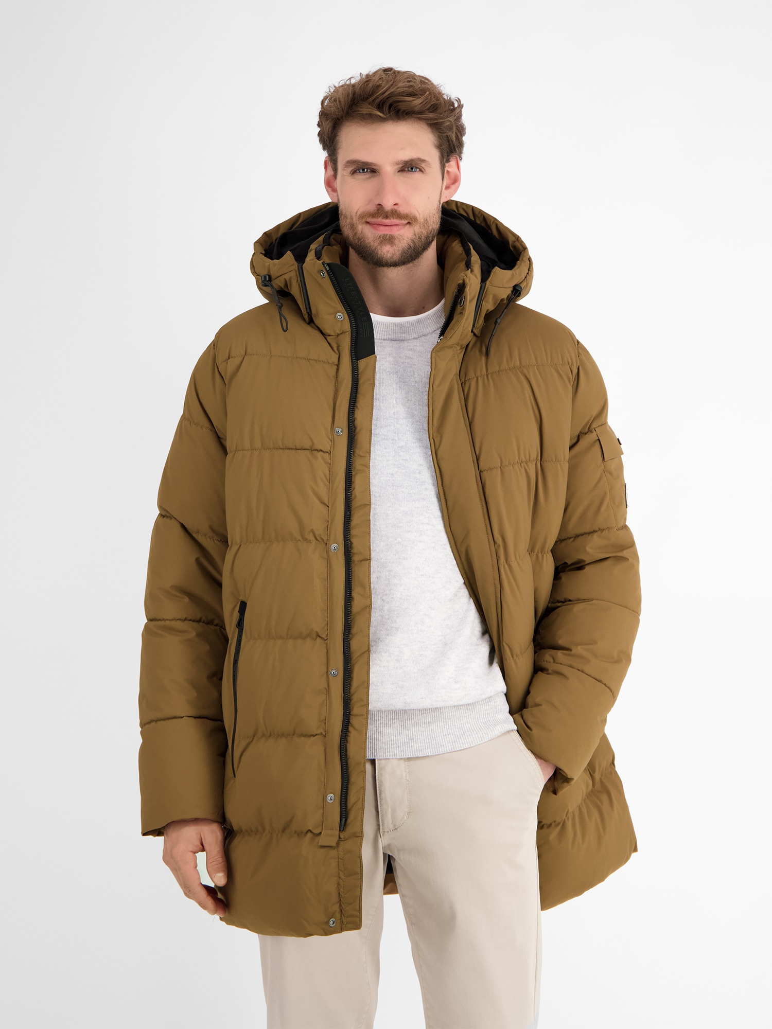 LERROS Winterjacke »LERROS Warm gefütterter Steppmantel mit abnehmbarer Kapuze« mit Kapuze Wasser- und windabweisend, atmungsaktiv