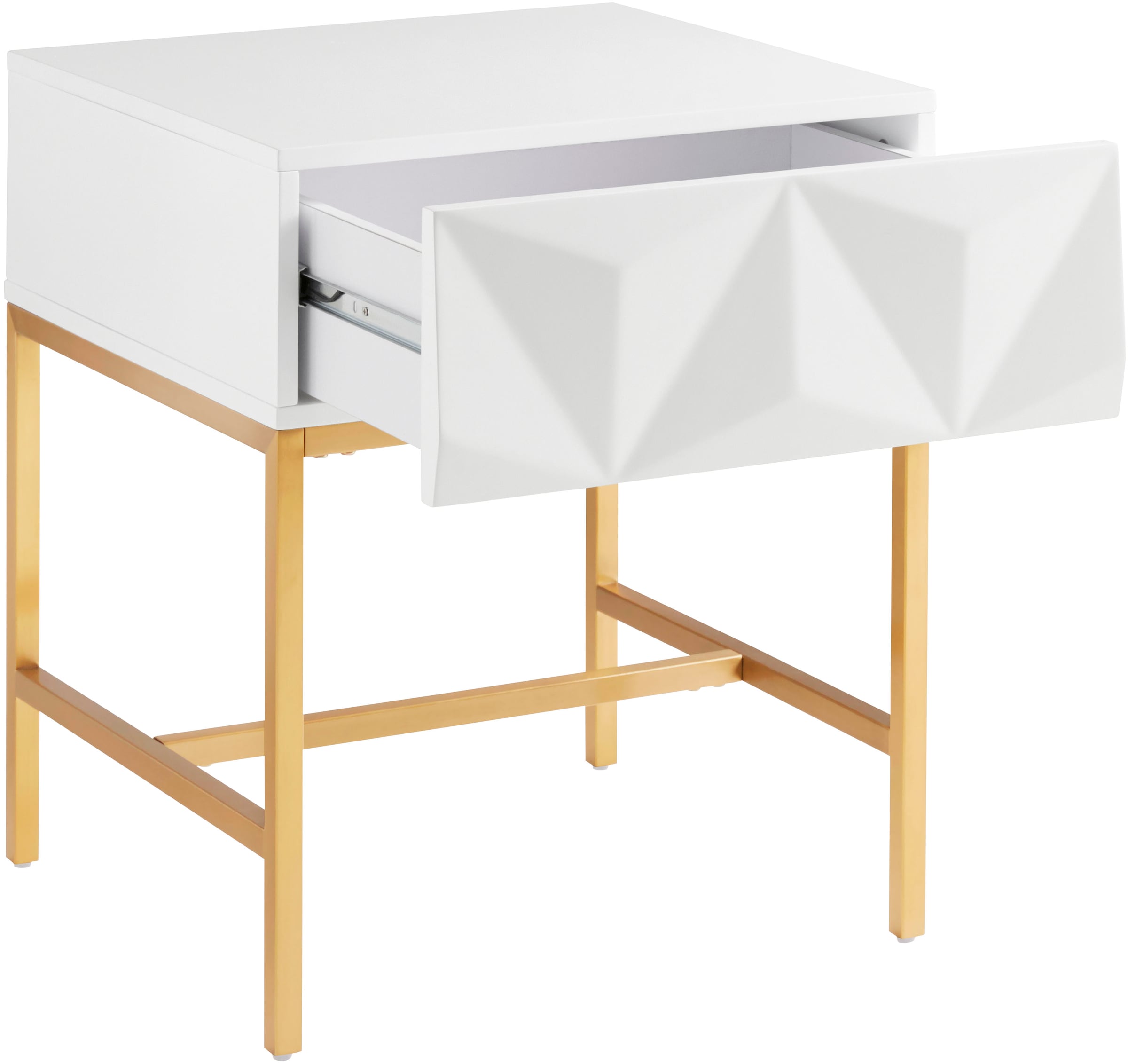 Leonique Beistelltisch »Minfi«, Schublade mit 3D-Front, auch als Nachttisch geeignet, Breite 50 cm