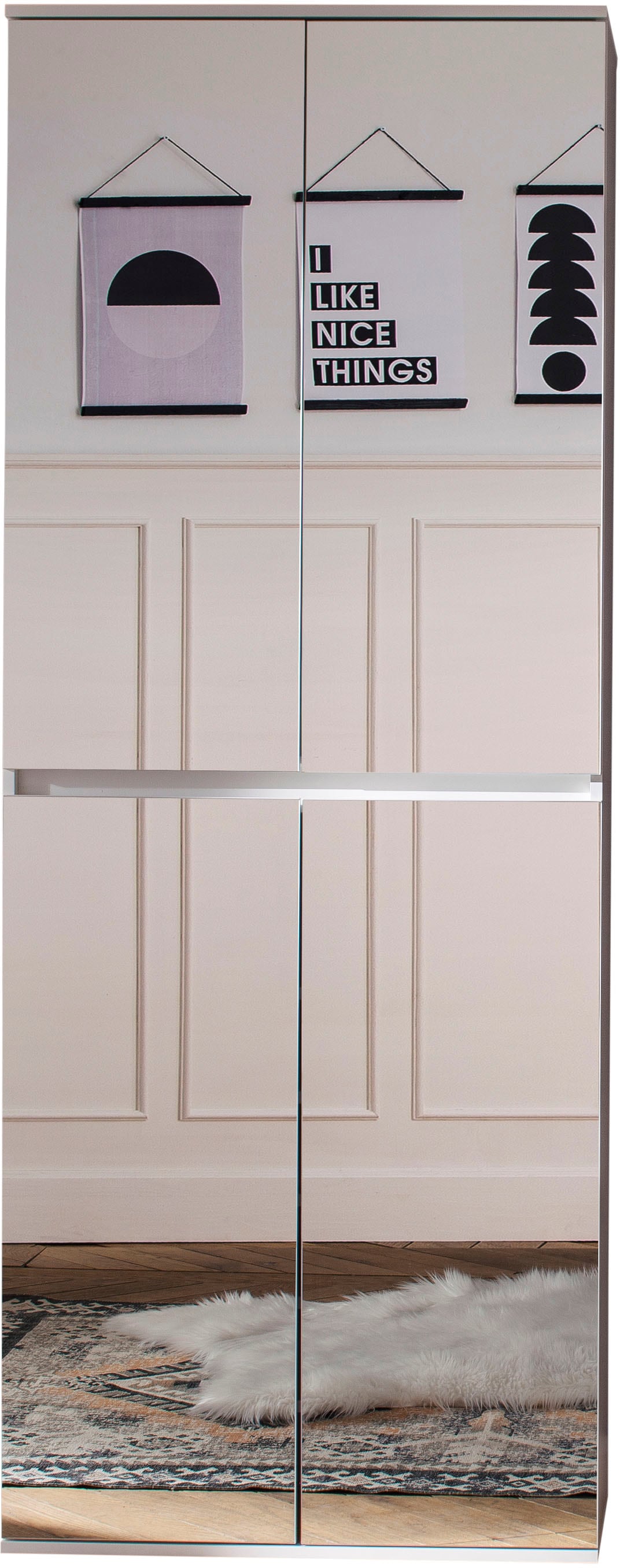 Home affaire Garderobenschrank »Malcesine« Garderobenschrank mit 4 Türen - (B/T/H) 74/34/191 cm