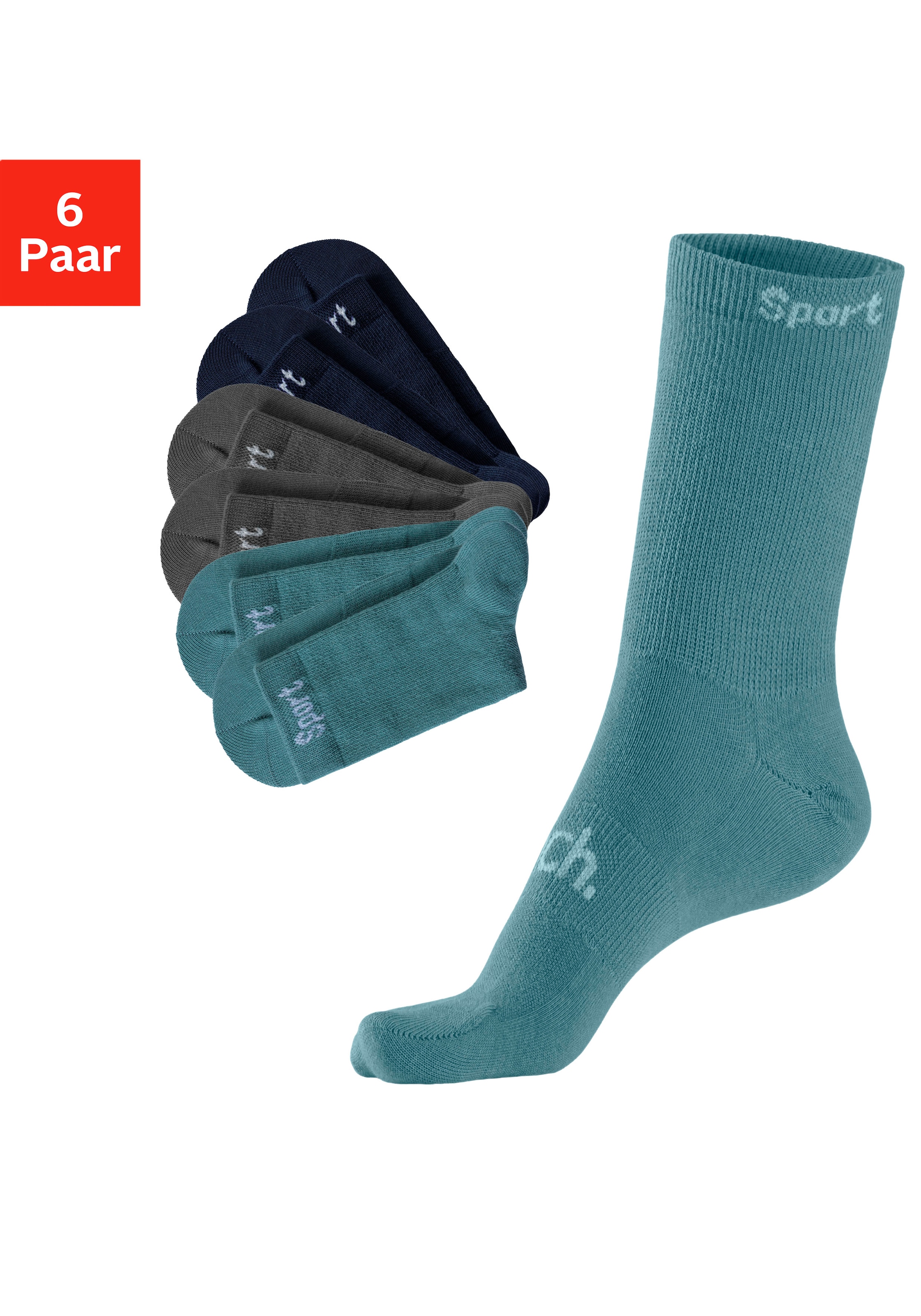 Image of Bench. Sportsocken Packung, 6 Paar tlg. mit antibakterieller Feuchtigkeitsregulierung