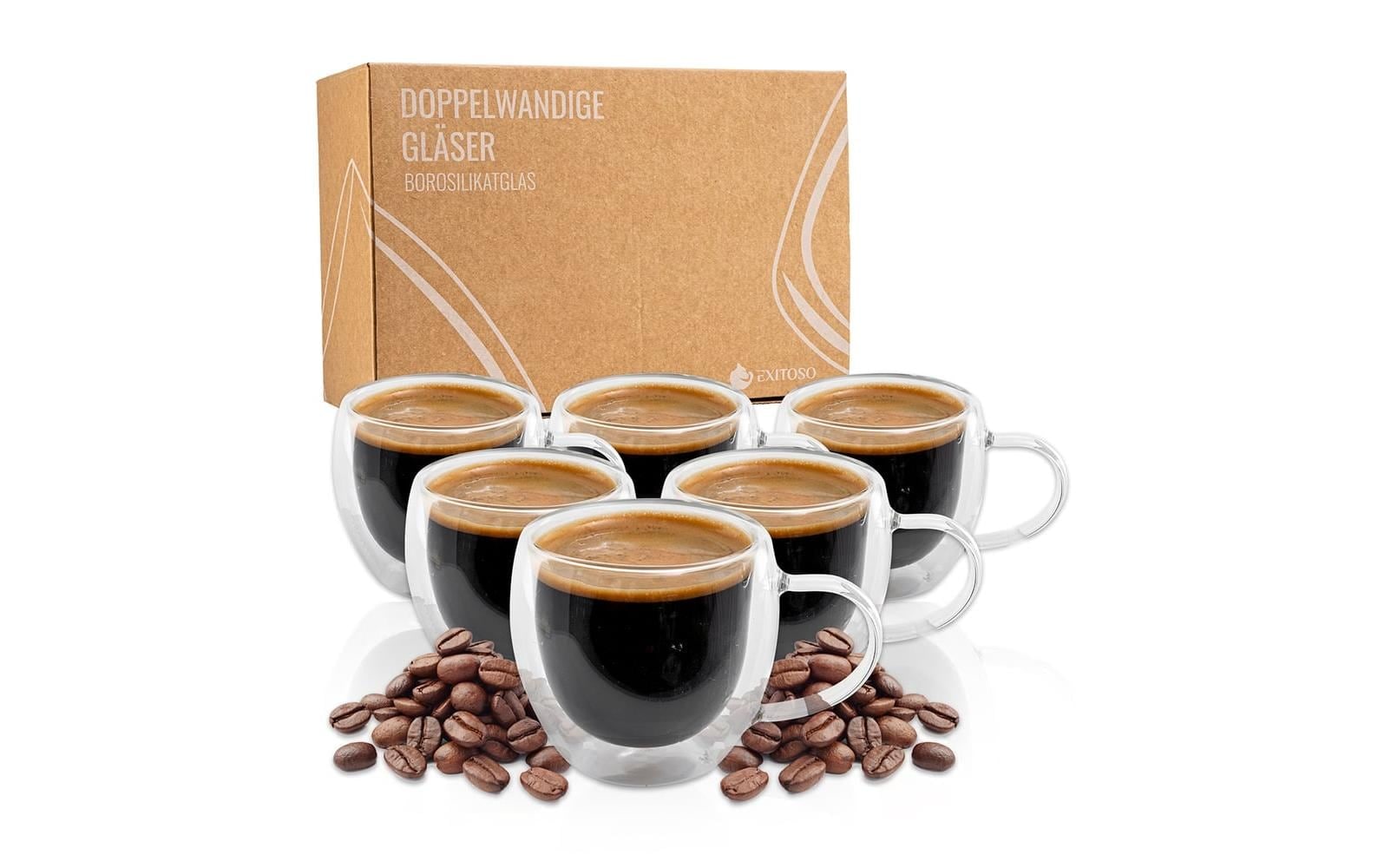 Espressoglas "Exitoso Espressogläser 80 ml, 1 Stück, Transparent"