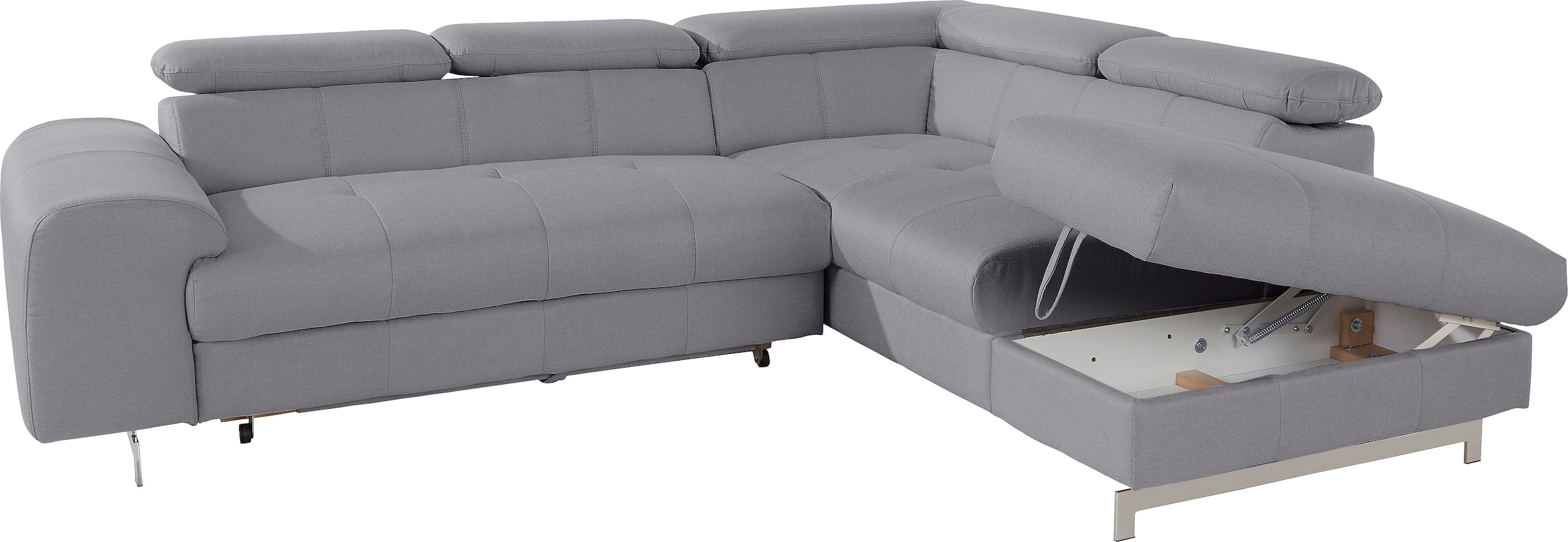 COTTA Polstergarnitur »Chef L-Form«, (Set, 2 tlg.), Set bestehend aus: Ecksofa mit Kopfteilverstellung & Hocker
