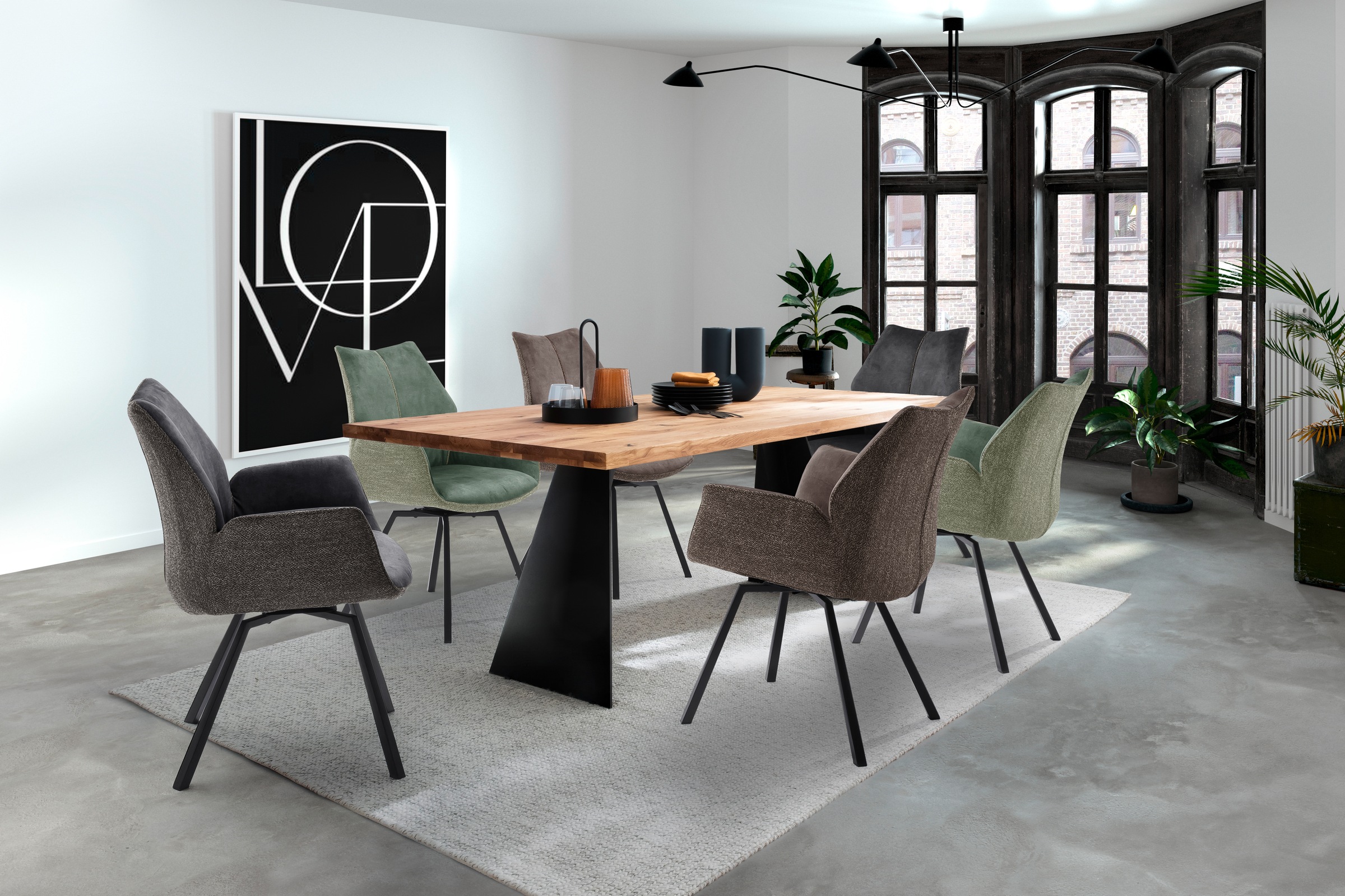 MCA furniture Armlehnstuhl »Tacoma« (Set) 2 Stk.2er Set in Vintage Veloursoptik, 180° drehbar, bis 120 kg belastbar