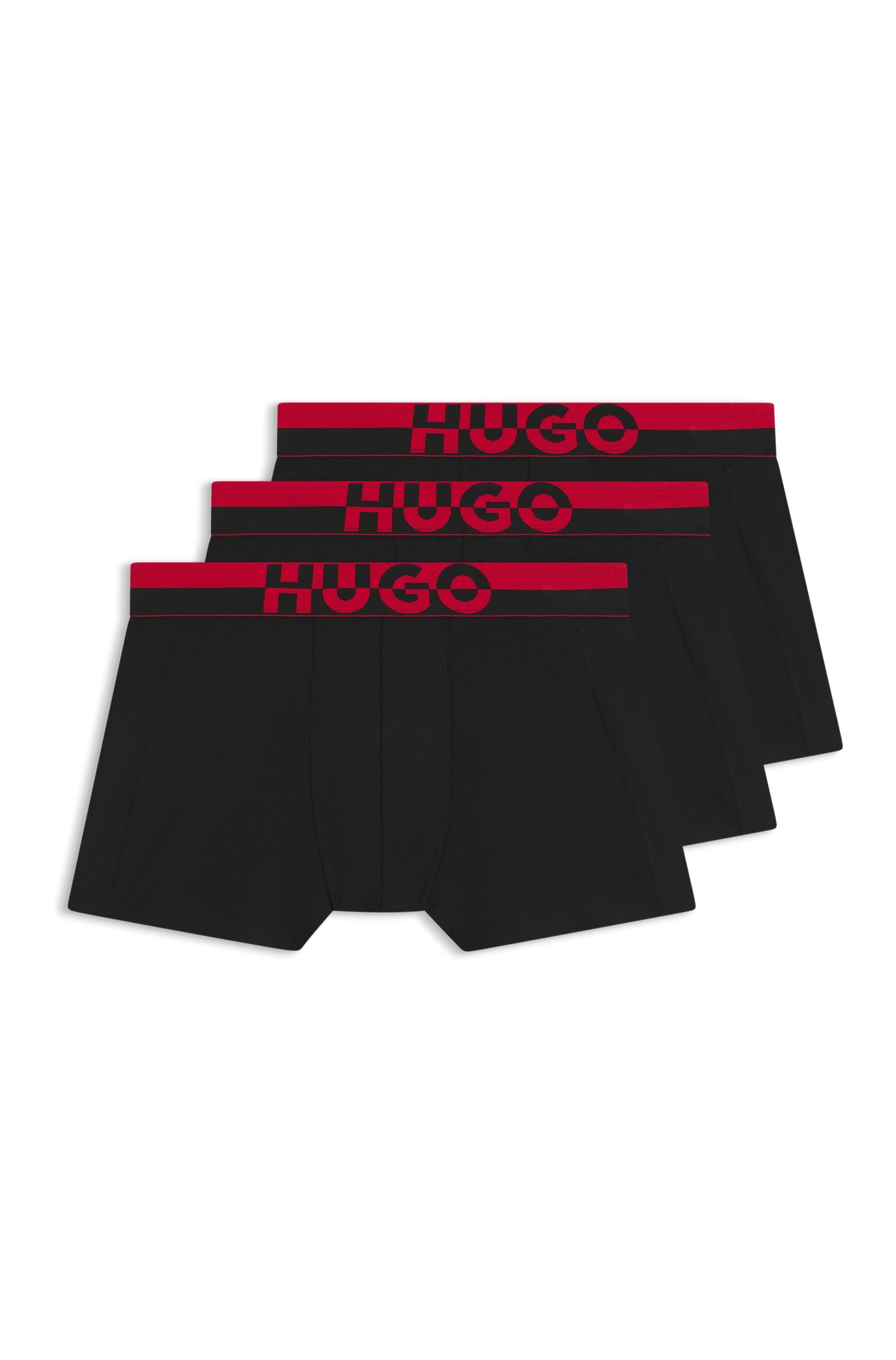 Image of HUGO Underwear Boxershorts "TRUNK TR. SPLIT LOGO" 3 Stk. enganliegend, kurzes Bein