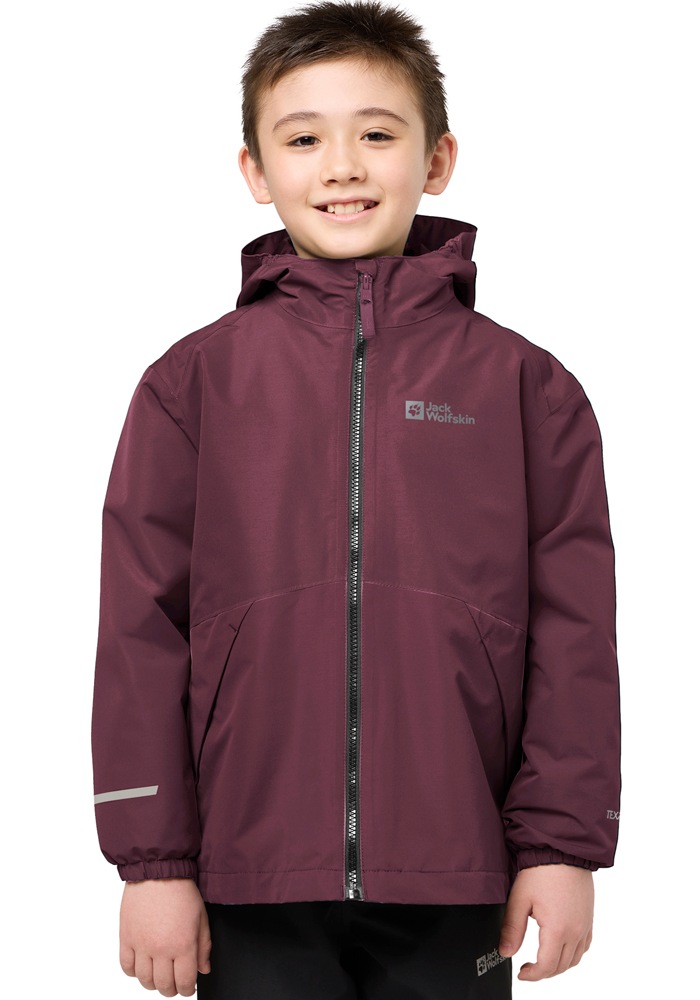 Jack Wolfskin Veste fonctionnelle 3 en 1 »ICELAND 3IN1 JACKET K« avec capuche pour enfants, avec capuche fixe, respirant, coupe-vent, imperméable