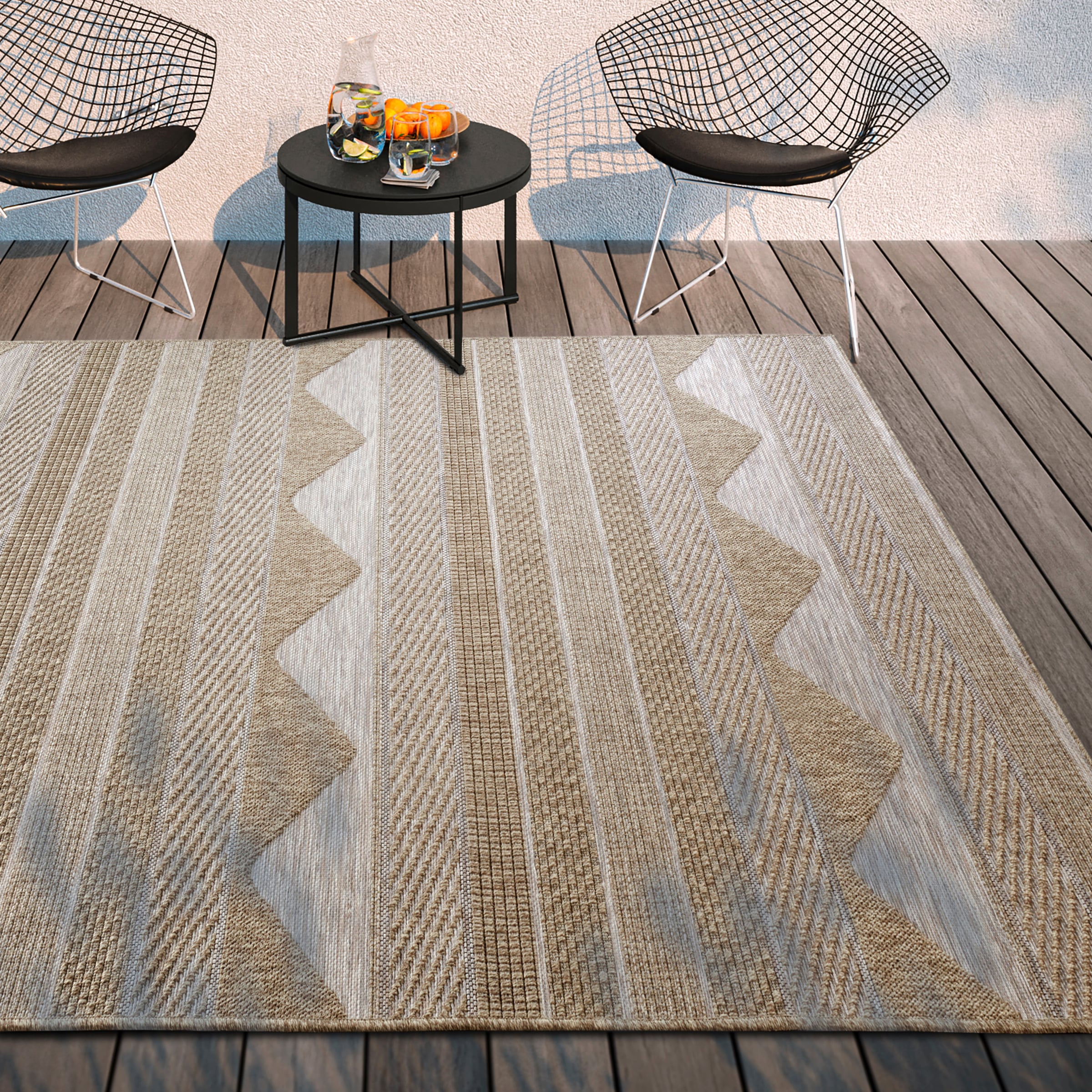 Image of Villeroy & Boch Teppich "Elisabeth" rechteckig 8 mm Höhe In-& Outdoor, Flachgewebe, wetterfest, Terrasse, Balkon, natur, modern