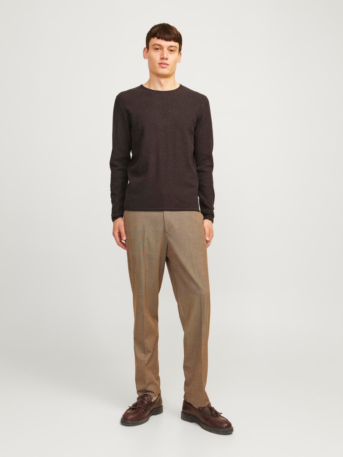 Jack & Jones Rundhalspullover »JJECOOPER KNIT CREW NECK NOOS«, in Strick Optik