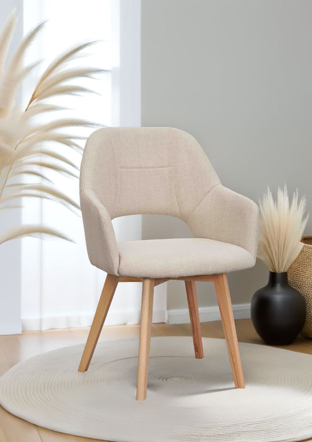 HELA Chaise à 4 pieds »STADE« (Set) 2 cuis360° drehbar,Massivholz 4-Fuss,Armlehnen,Ausschnitt im Rücken