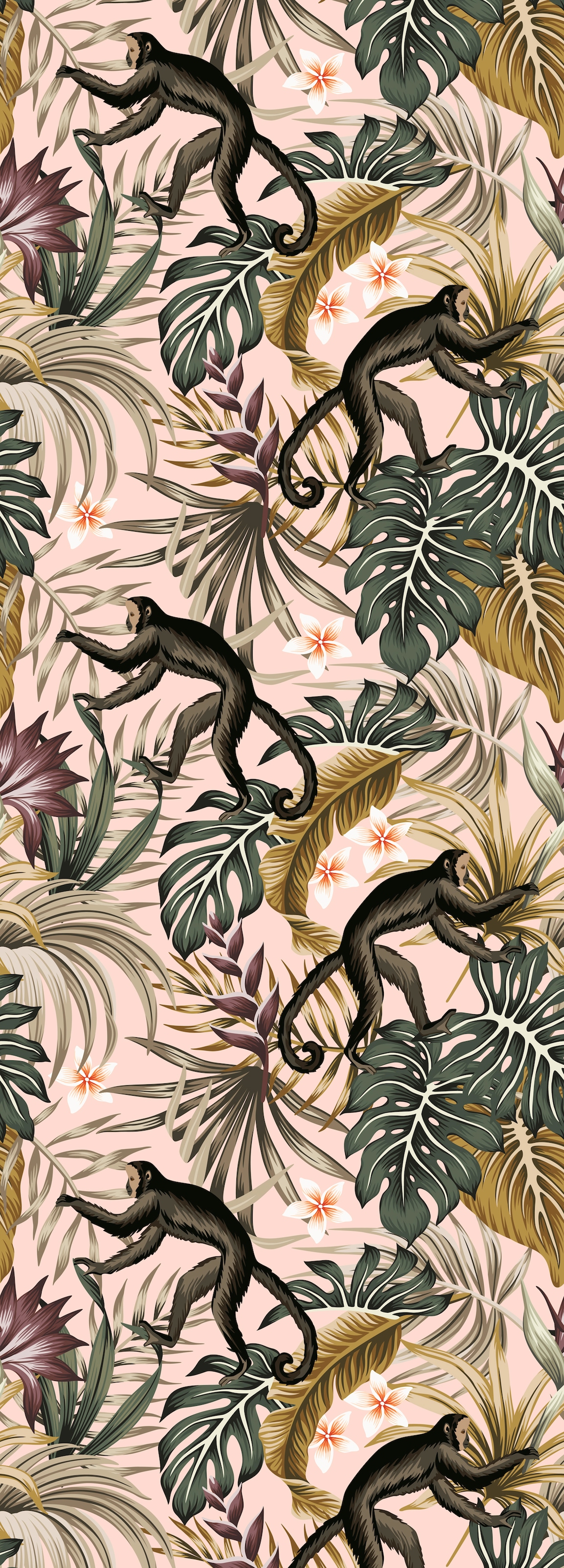 Image of queence Vinyltapete "Donna" Motiv bedruckt botanisch floral gemustert natürlich glatt 90x250cm, selbstklebend, kinderleichte Anbringung, Sticker