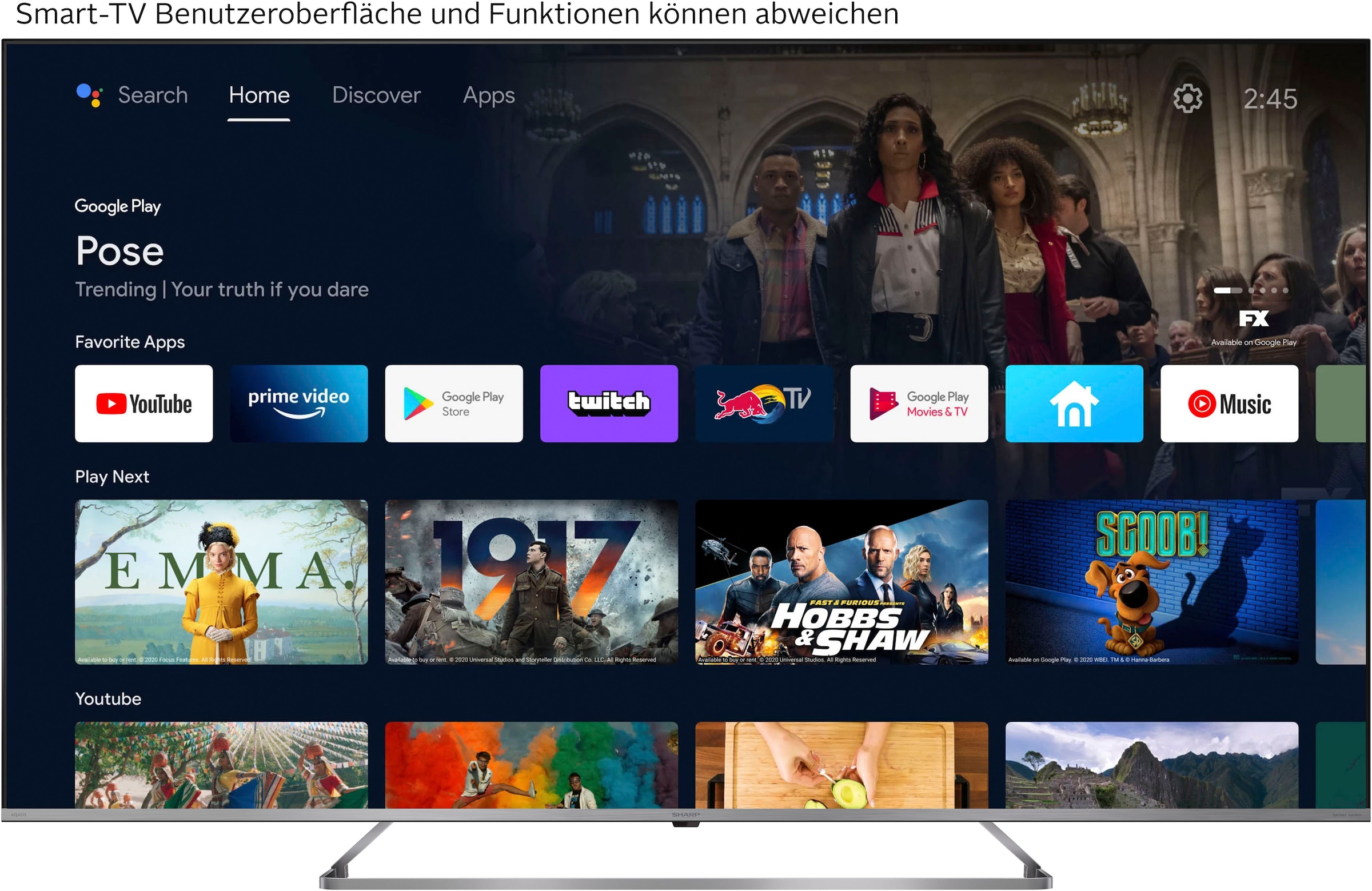 Sharp Mini téléviseur LED QLED »4T-C65JPx« 164 cm/65 ″