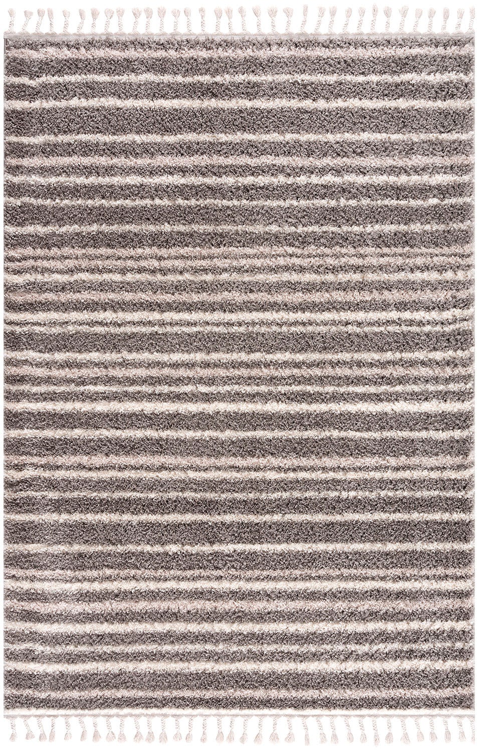 Carpet City Hochflor-Teppich »Pulpy 520«, rechteckig, 30 mm Höhe, besonders weich, mit Fransen, Streifen Look