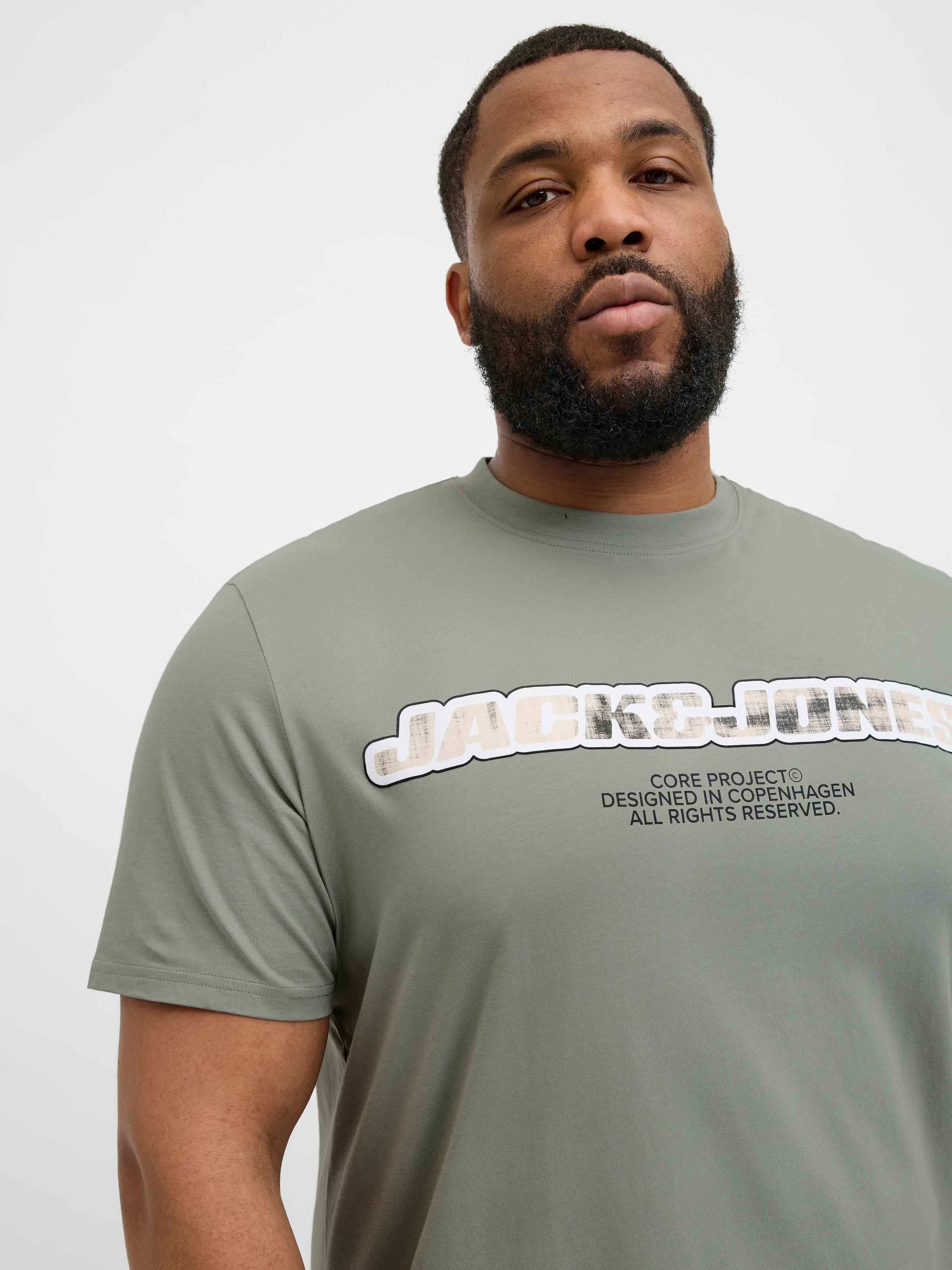 Jack & Jones PlusSize Print-Shirt »JCOLIDO AOP FRONT PRINT TEE SS CRE PLS«, mit Logo Print