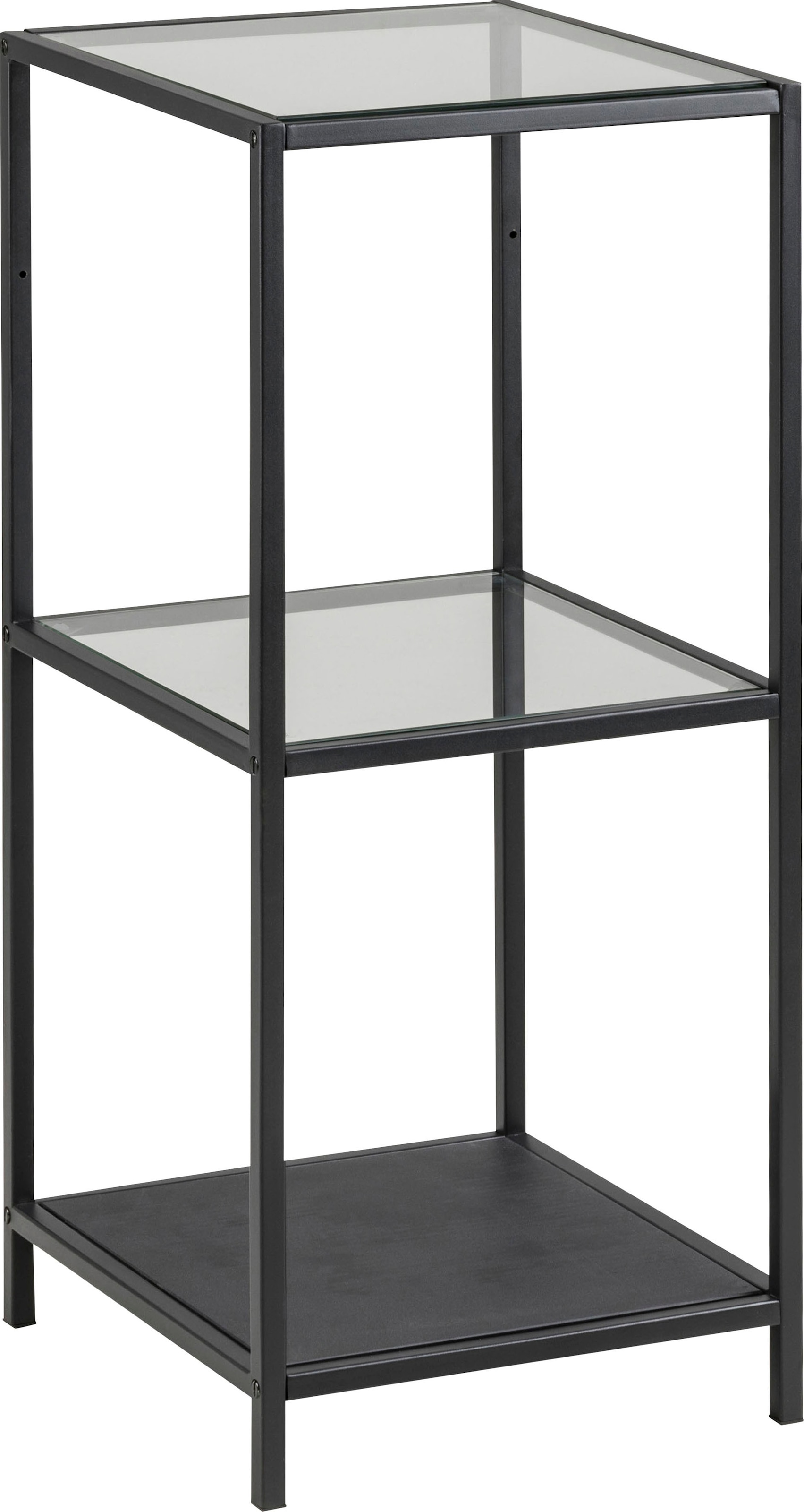 Image of ACTONA GROUP Standregal "Stoke" aus Metall mit Glasböden in leichter Konstruktion, Höhe 82cm