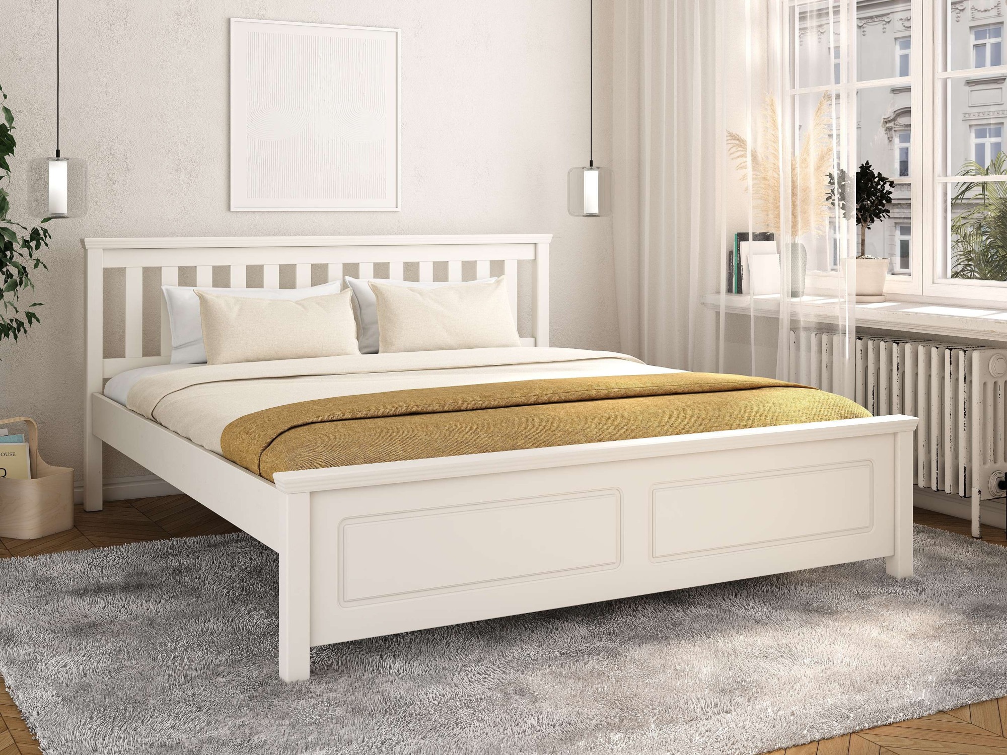Home affaire Bett »Fredegard«, teilmassiv, inklusive Lattenrost, Kassettenoptik, in 2 Breiten