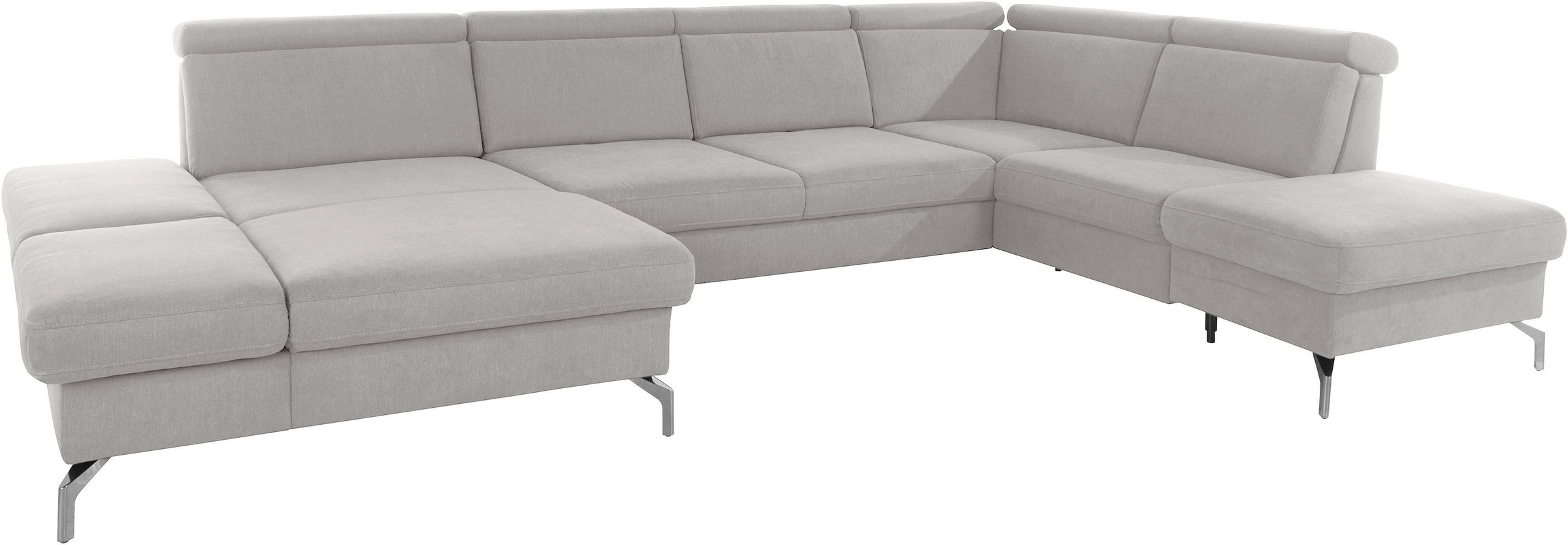 sit&more Wohnlandschaft »Brisbane U-Form«, Fusshöhe 15 cm, inklusive Sitztiefen-, Armteil- und Kopfteilverstellung