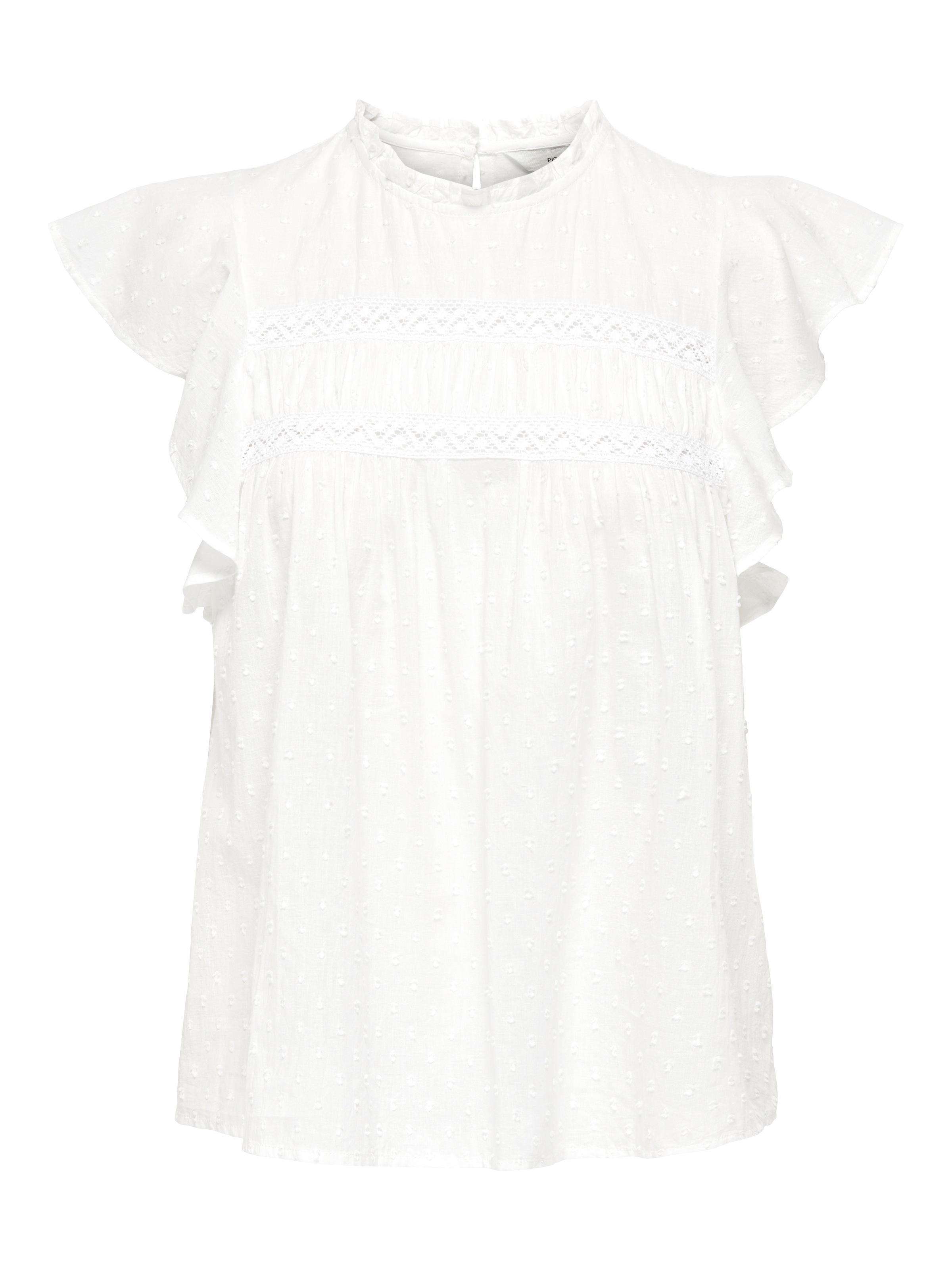 ONLY Rüschentop »ONLKATTI S/S DOBBY TOP WVN NOOS« Baumwolle, regular fit