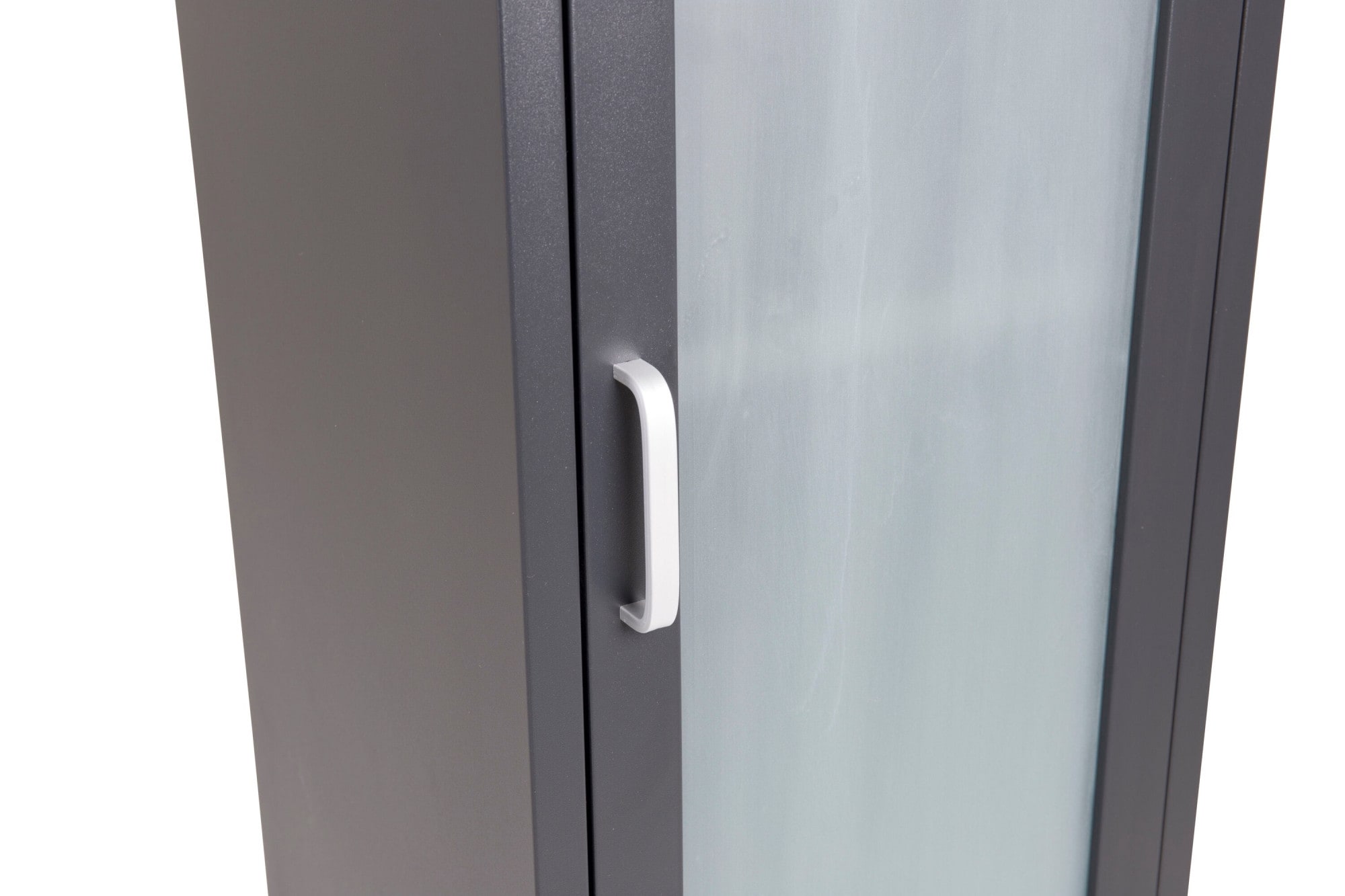 Venture Home Vitrine »Acero, schmaler Stauraumschrank in Schwarz-Stahl, Höhe 150 cm« Pulverbeschichtung, schmal, hoch, mordern