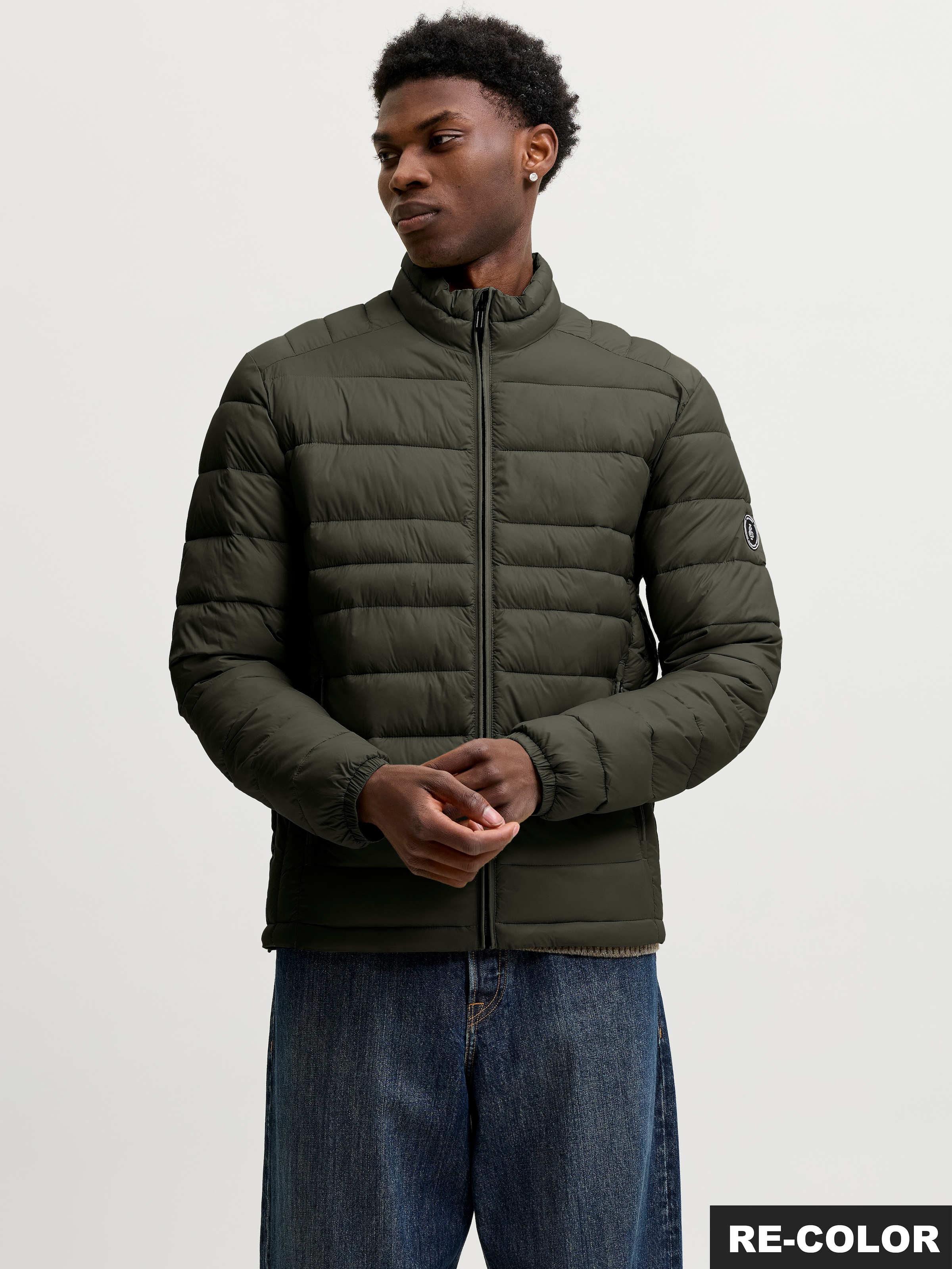 Image of Jack & Jones Steppjacke "JJEKINGSLEY LIGHT PUFFER COLLAR NOOS" Kunstfaser, mit Stehkragen