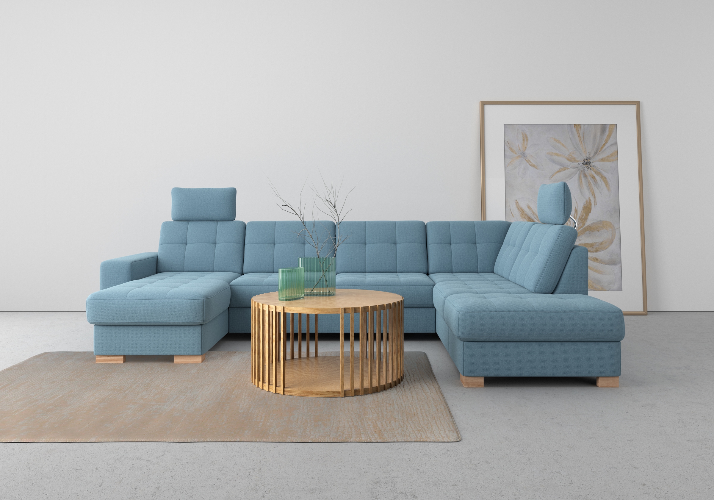 sit&more Wohnlandschaft »Quincy U-Form«, wahlweise mit Bettfunktion und Bettkasten