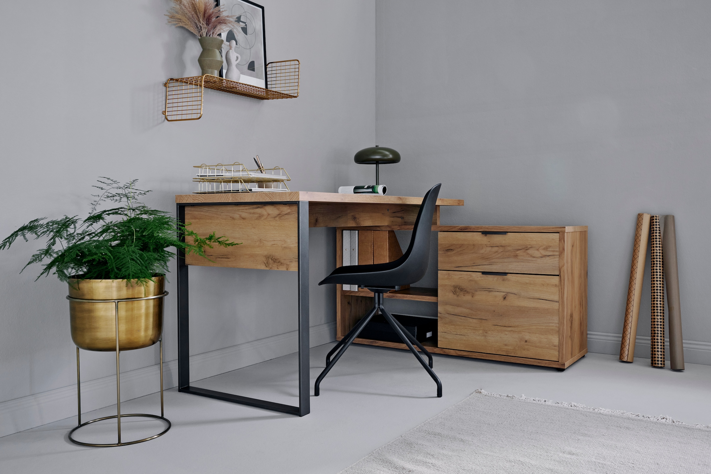 Jahnke Bureau d'angle »LOOP C 150 E« 1 cuis tlg. bureau d'angle, montage réversible, beaucoup de rangement
