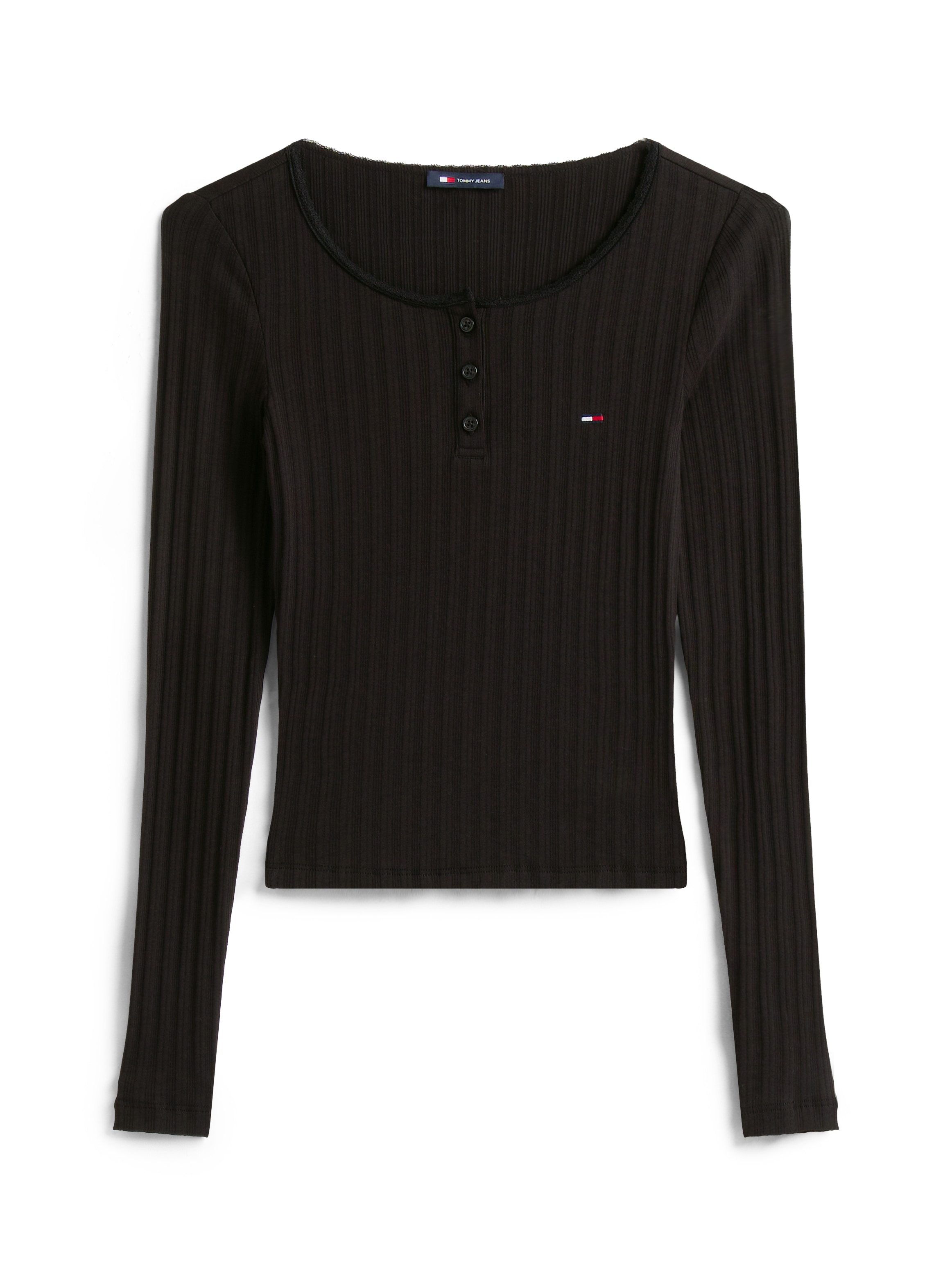 Tommy Jeans Langarmshirt »TJW SLIM SH IRREGULAR RIB LS«, in gerippter Struktur