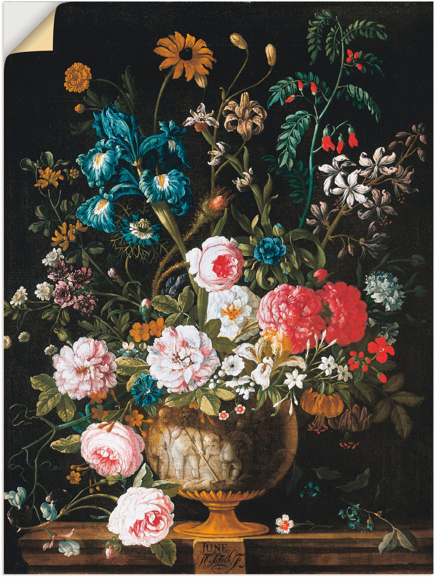 Image of Artland Wandbild »Zwölf Monate. Floraler Kalender - Juni«, Arrangements, (1 St.), in vielen Grössen & Produktarten -Leinwandbild, Poster, Wandaufkleber / Wandtattoo auch für Badezimmer geeignet bei Ackermann Versand Schweiz