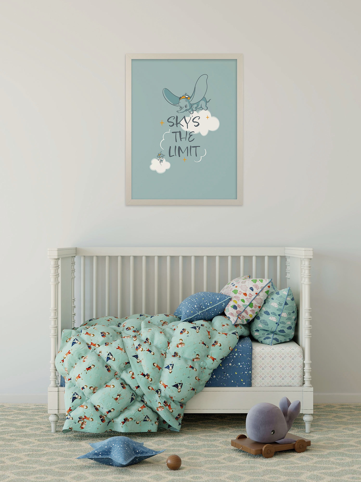 Image of Komar Wandbild "Disney Dumbo Sky`s the Limit" Disney Set, 1 Stk. tlg. 50 x 70 cm (Breite x Höhe) - Kinderzimmer, Dekoration