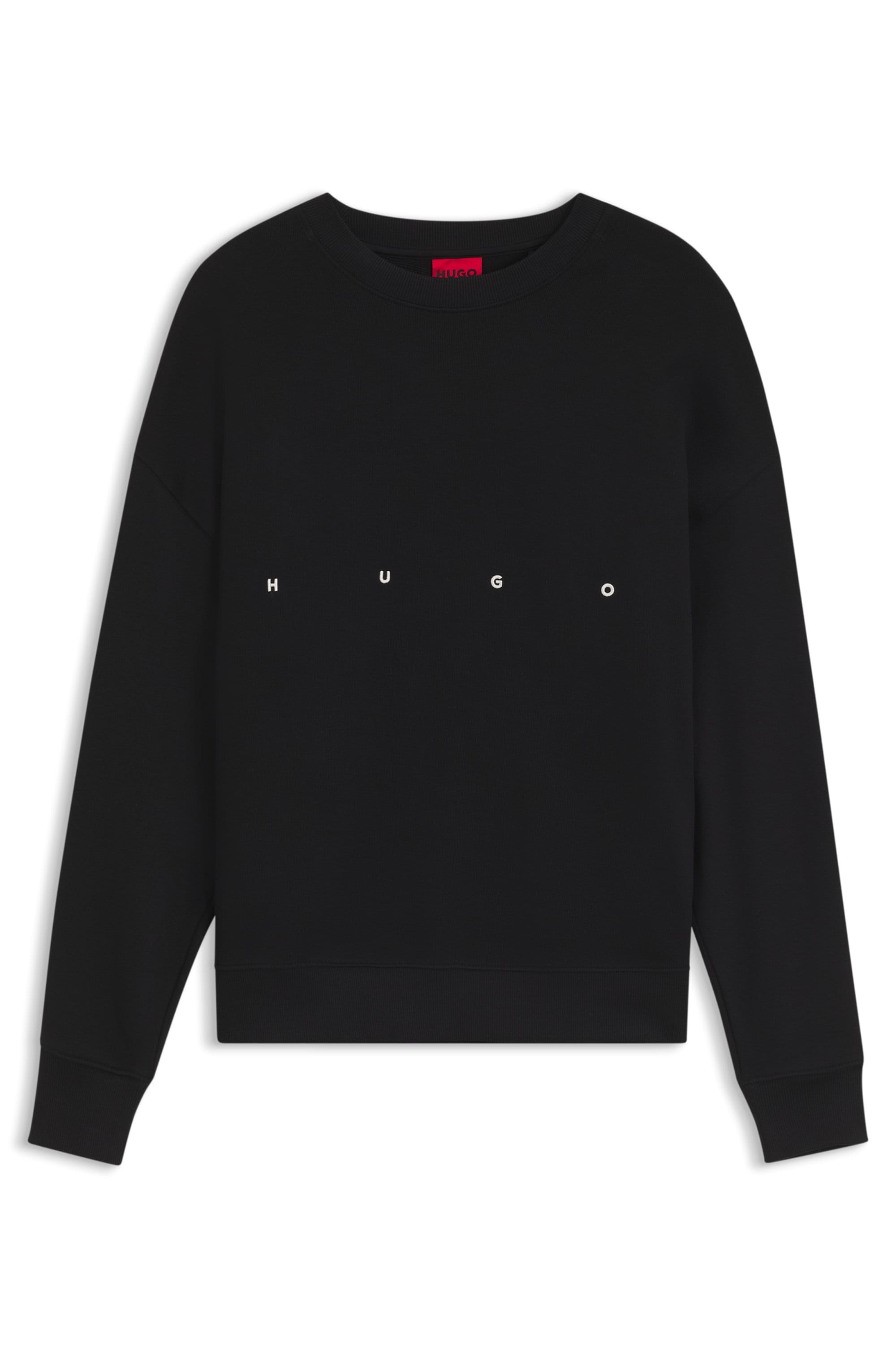 HUGO Sweat-shirt »Darislong«, Rundhalsausschnitt, Oversize Fit, gesticker Logoschriftzug
