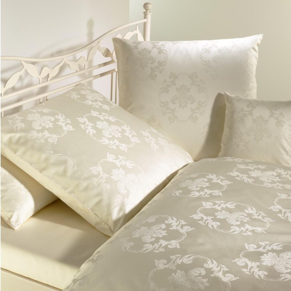 Curt Bauer Bettwäsche »Josephine in Mako Brokat Damast Qualität, 100% Baumwolle, Bett- und Kopfkissenbezug mit Reissverschluss, Satin mit seidigem Glanz, kühlende Sommerbettwäsche, ganzjährig einsetzbar«, (2 tlg.)