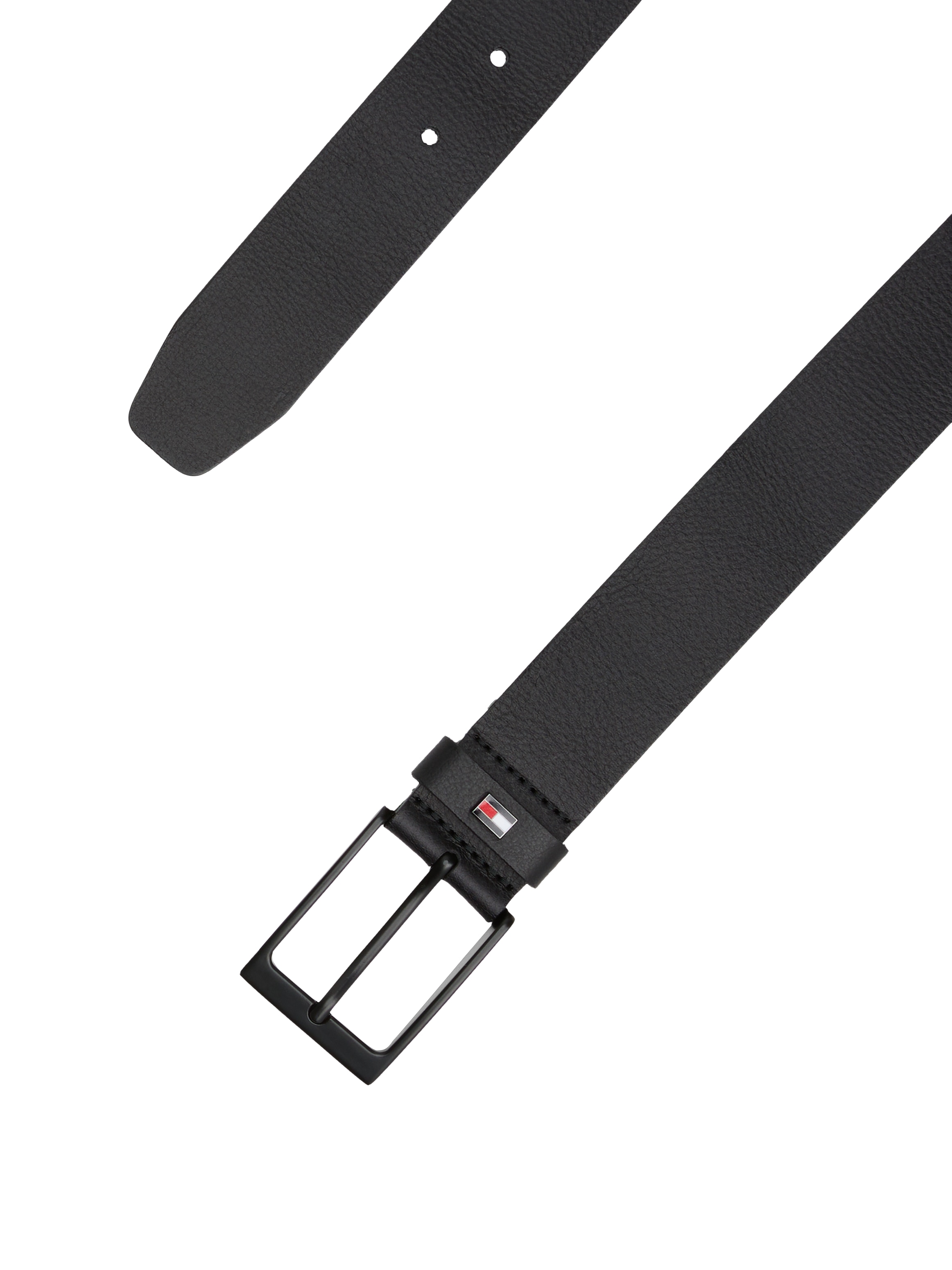 Tommy Hilfiger Ledergürtel »LAYTON 3.5«, Metallpatch, Einfachdornschliesse