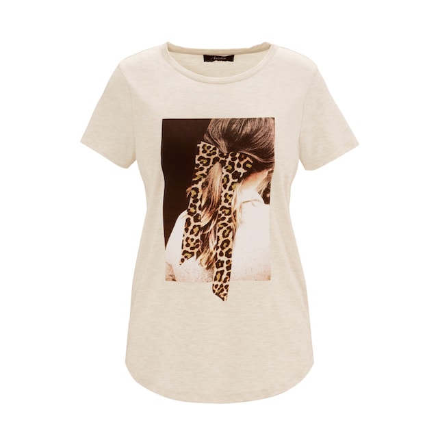 ♕ Aniston CASUAL T-Shirt, mit Glitzer verziertem Frontdruck  versandkostenfrei auf