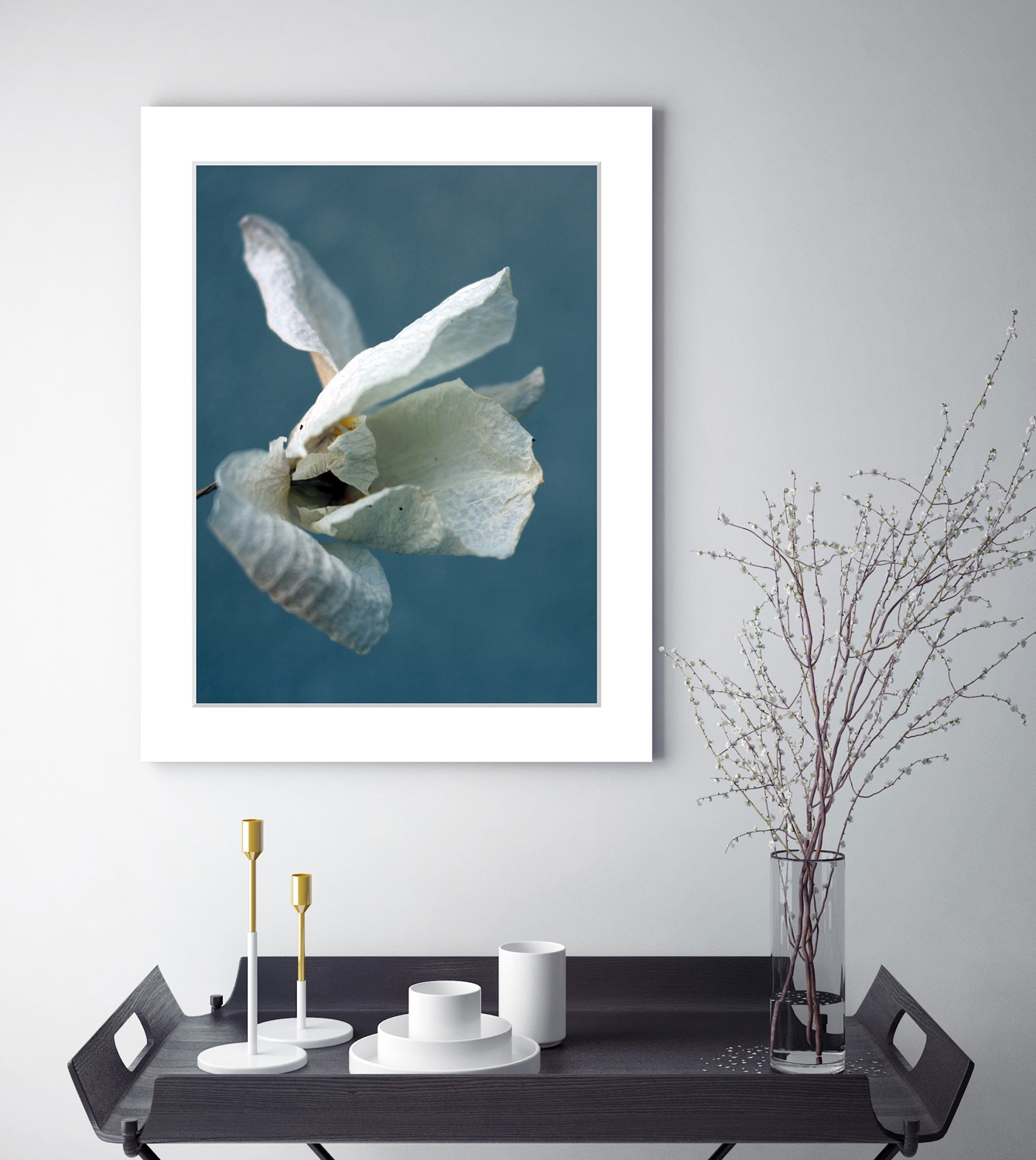 Image of queence Bild "Amelie" Blumen Blumenbilder Blätterbilder Foto Blumen, gerahmt