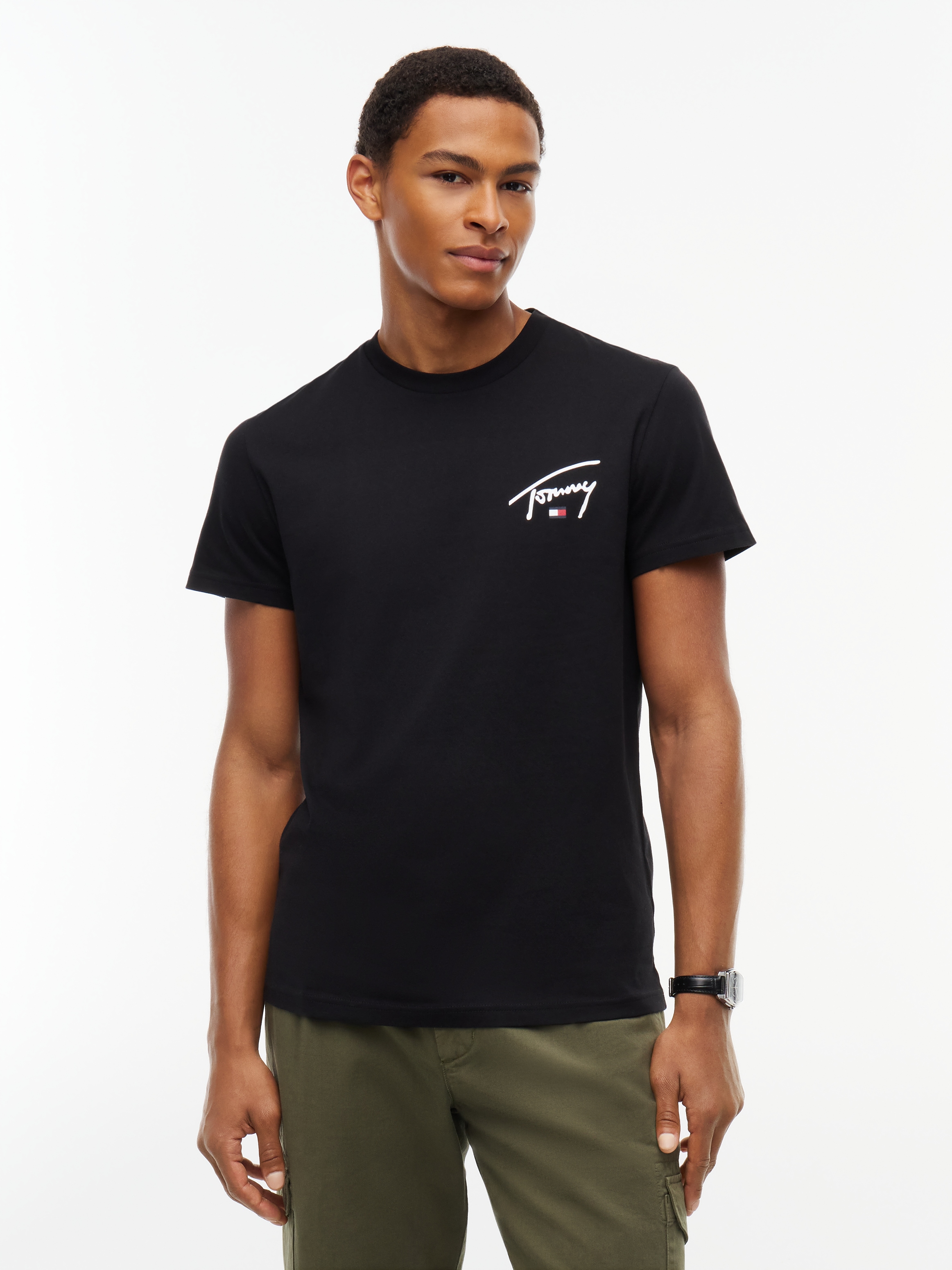 Image of Tommy Jeans T-Shirt "SLIM SIGNATURE CHEST TEE" Slim fit mit Rundhalsausschnitt