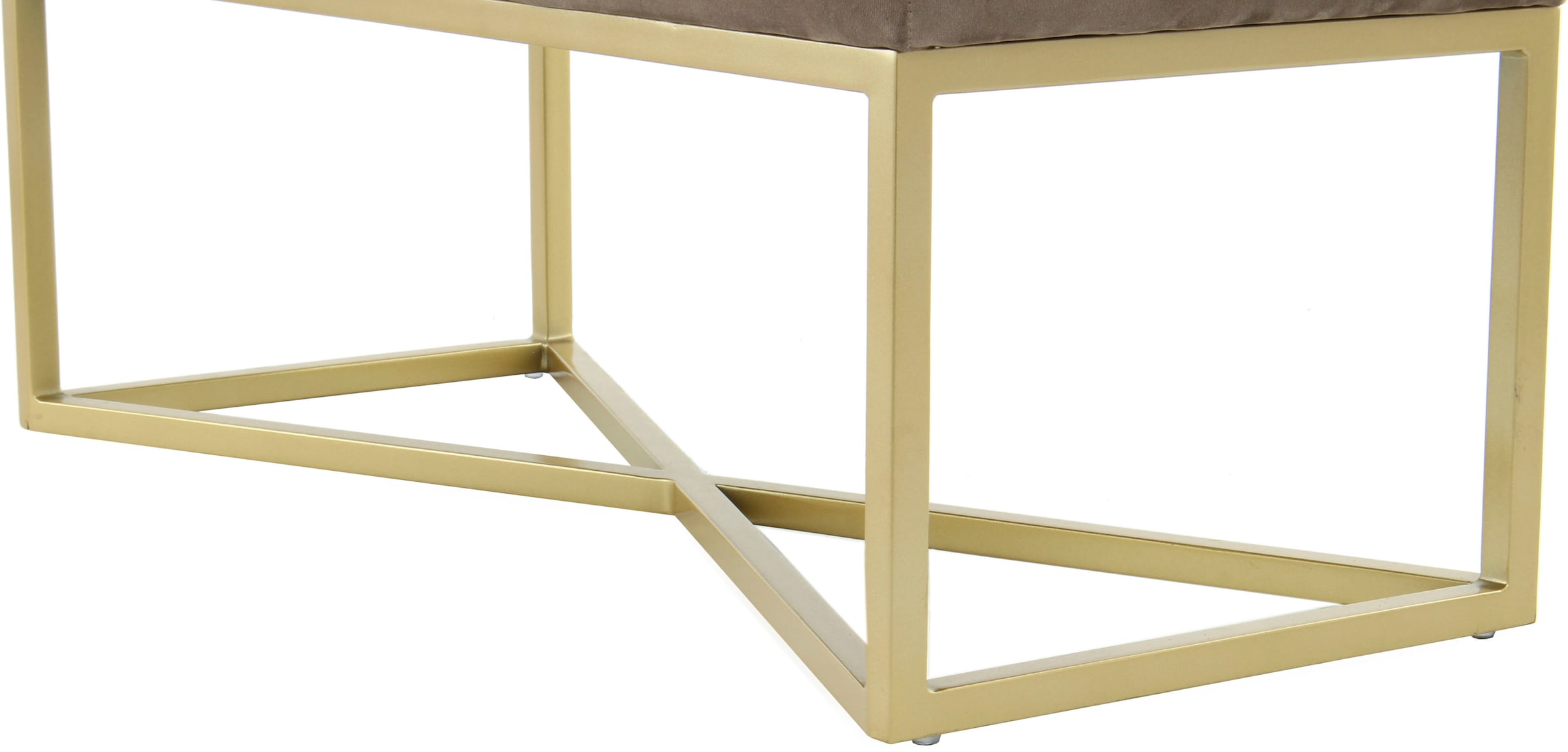 Kayoom Banc à tabouret »Cameron 125, glamouröses Design, glänzenden Metallfüssen, in Samt-Look« 1 cuis tlg. bequem, elegant, mit Zierknöpfen, Gold-coated Eisengestell