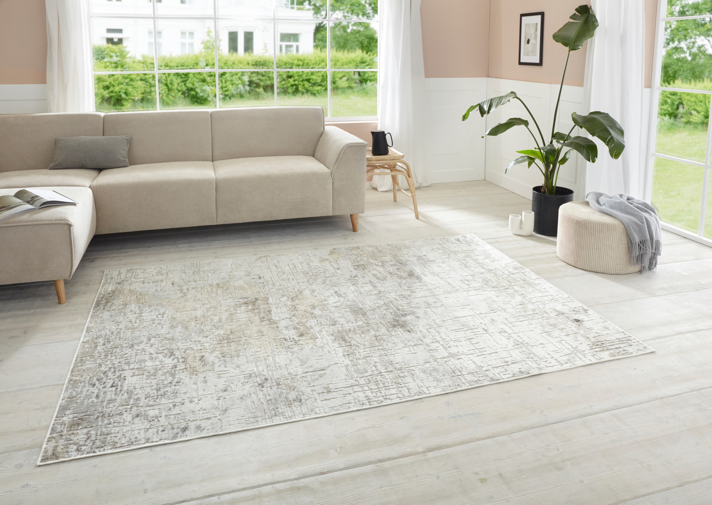 Image of ELLE DECORATION Designteppich "Chameis" rechteckig 4 mm Höhe Viskose, Vintage Look, Seiden Optik, Wohnzimmer, Schlafzimmer, Teppich