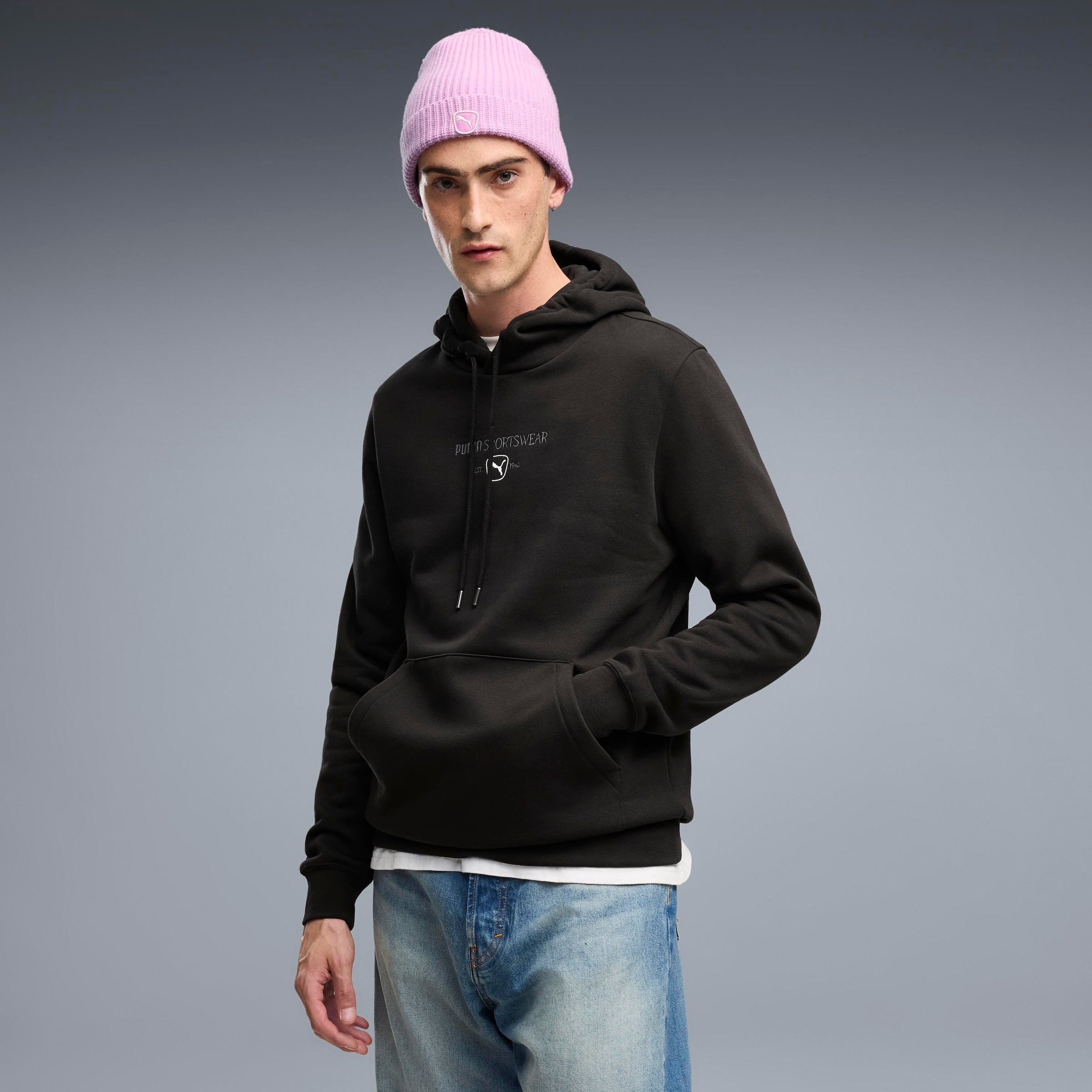 Image of PUMA Kapuzensweatshirt "CLASS GRAPHIC HOODIE FL", mit Kängurutasche, unifarben, in normaler Länge, Regular Fit