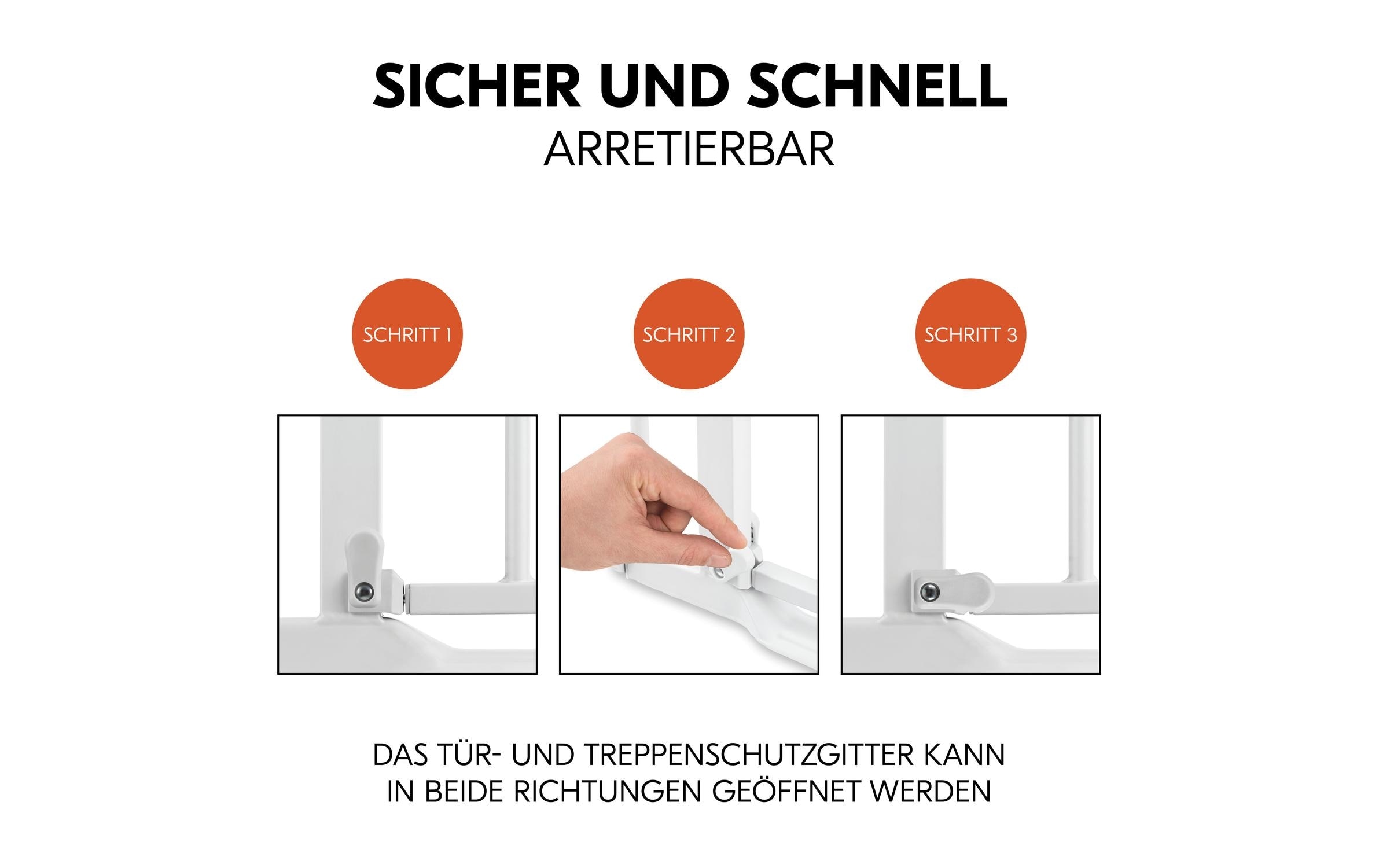 Hauck Türschutzgitter »Clear Step Autoclose 2 21 cm Weiss«