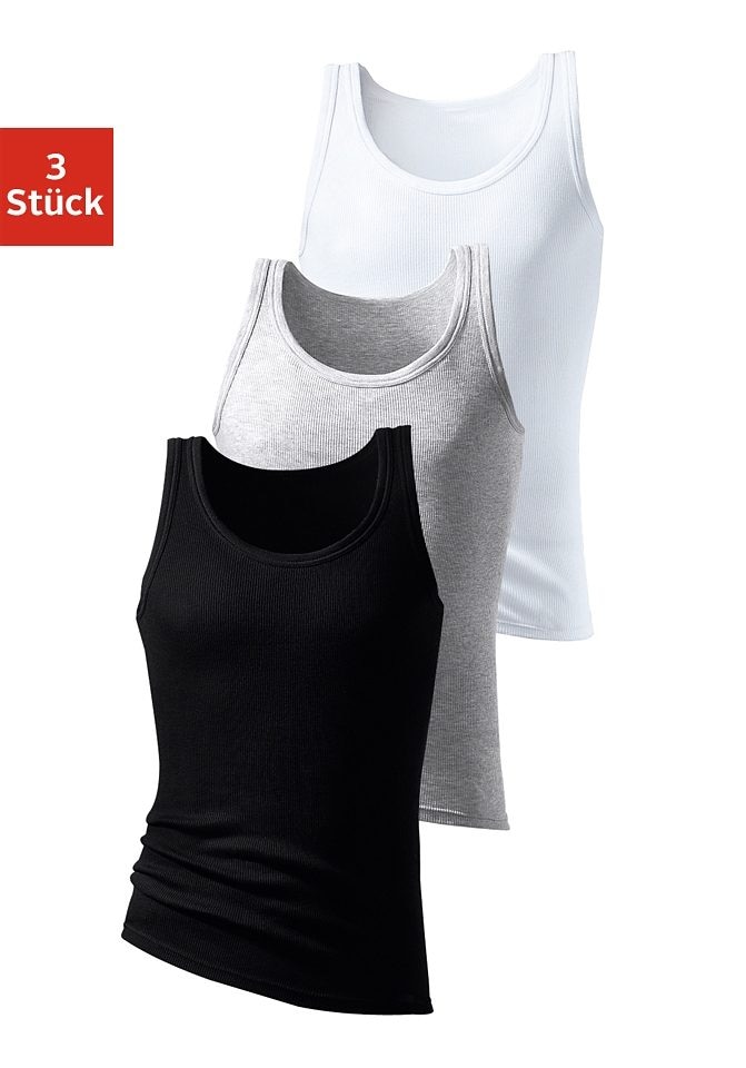 Image of H.I.S Tanktop "Feinripp" Packung, 3 Stk. aus weicher Baumwollqualität