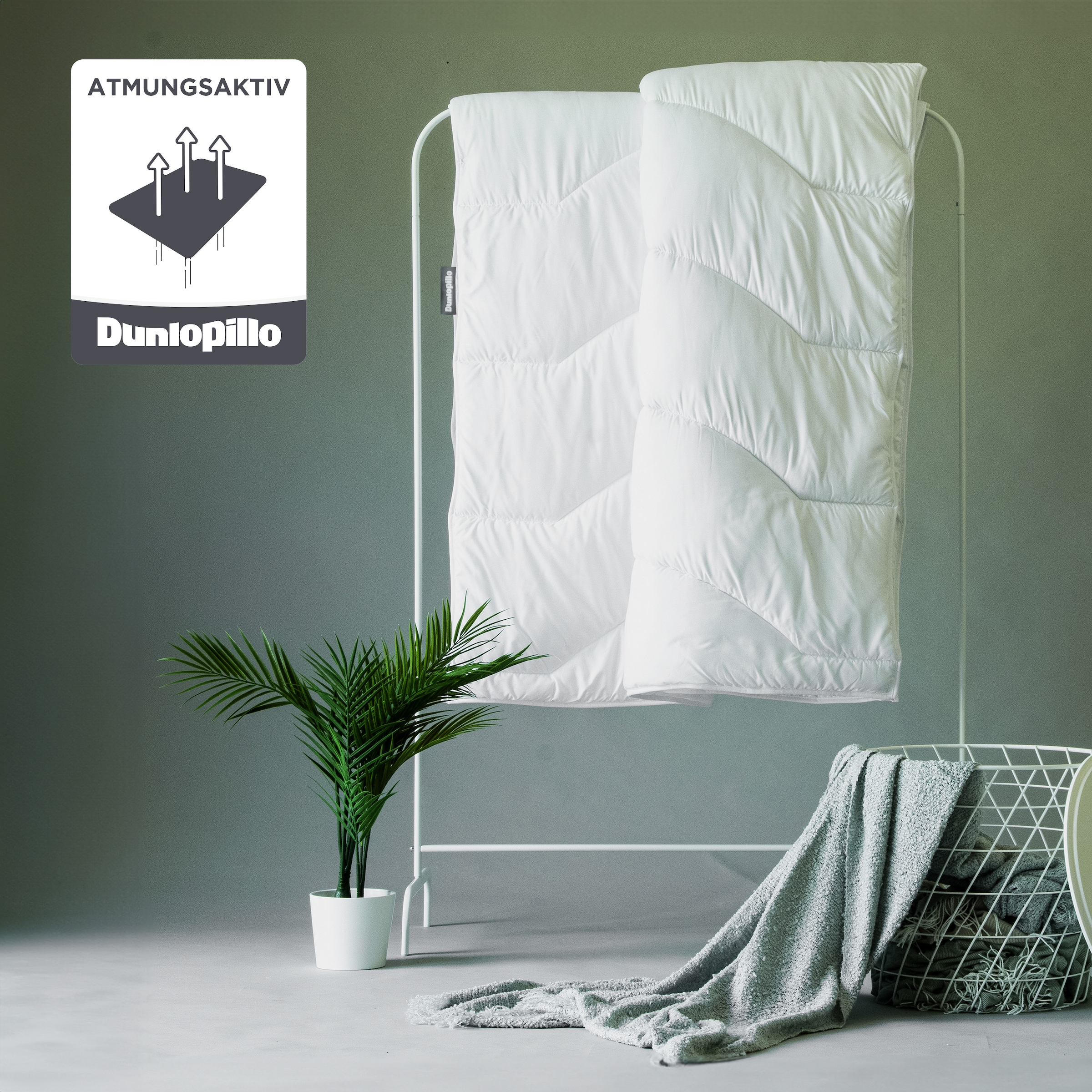 Dunlopillo Couette microfibre »Home Bettdecken Sommer und Winter« léger Füllung polyester Bezug Polyester 1 cuis tlg. Couette 135x200, 155x220 cm, régulatrice d’humidité