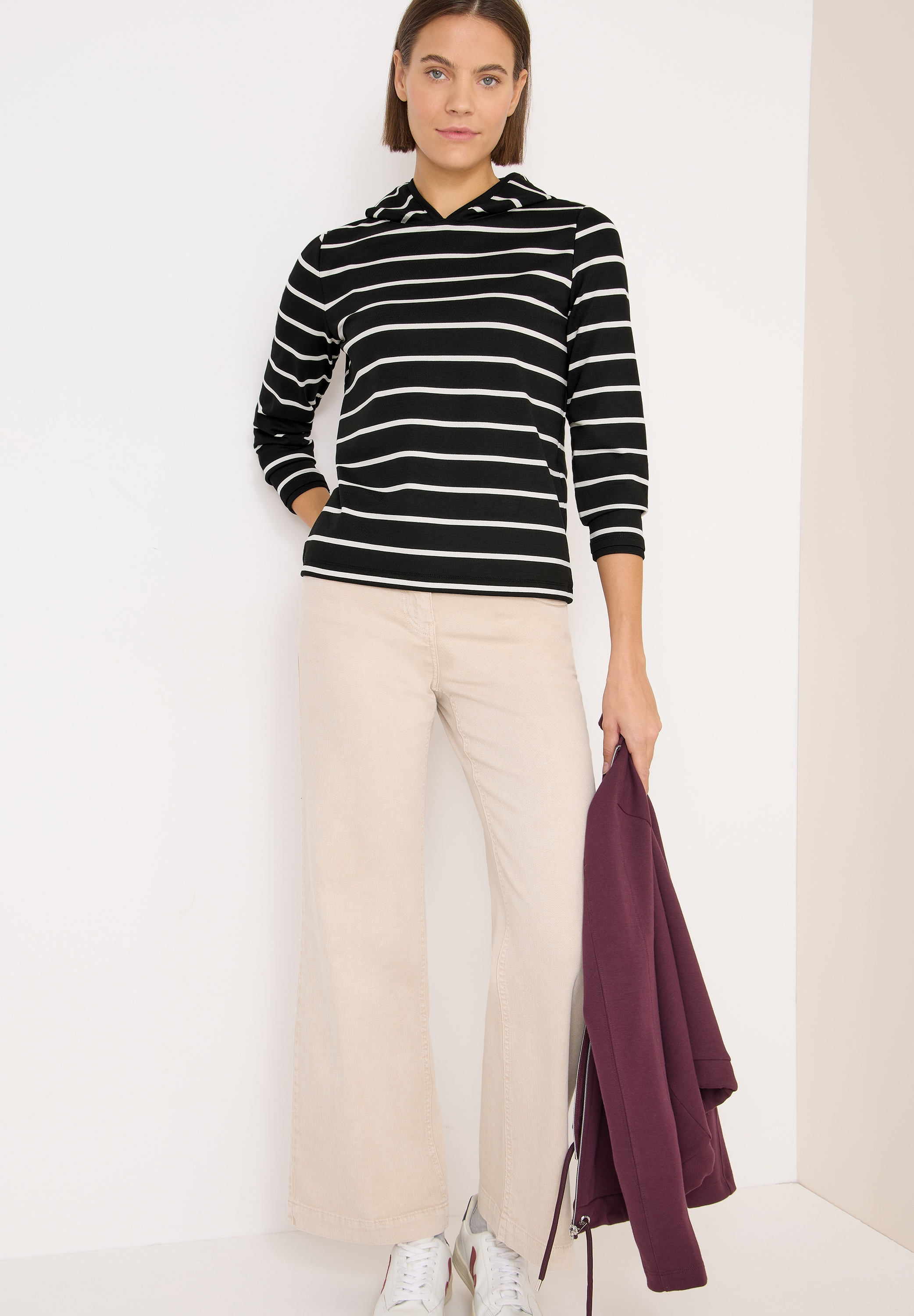 Cecil Hoodie , gestreift, mit Kapuze
